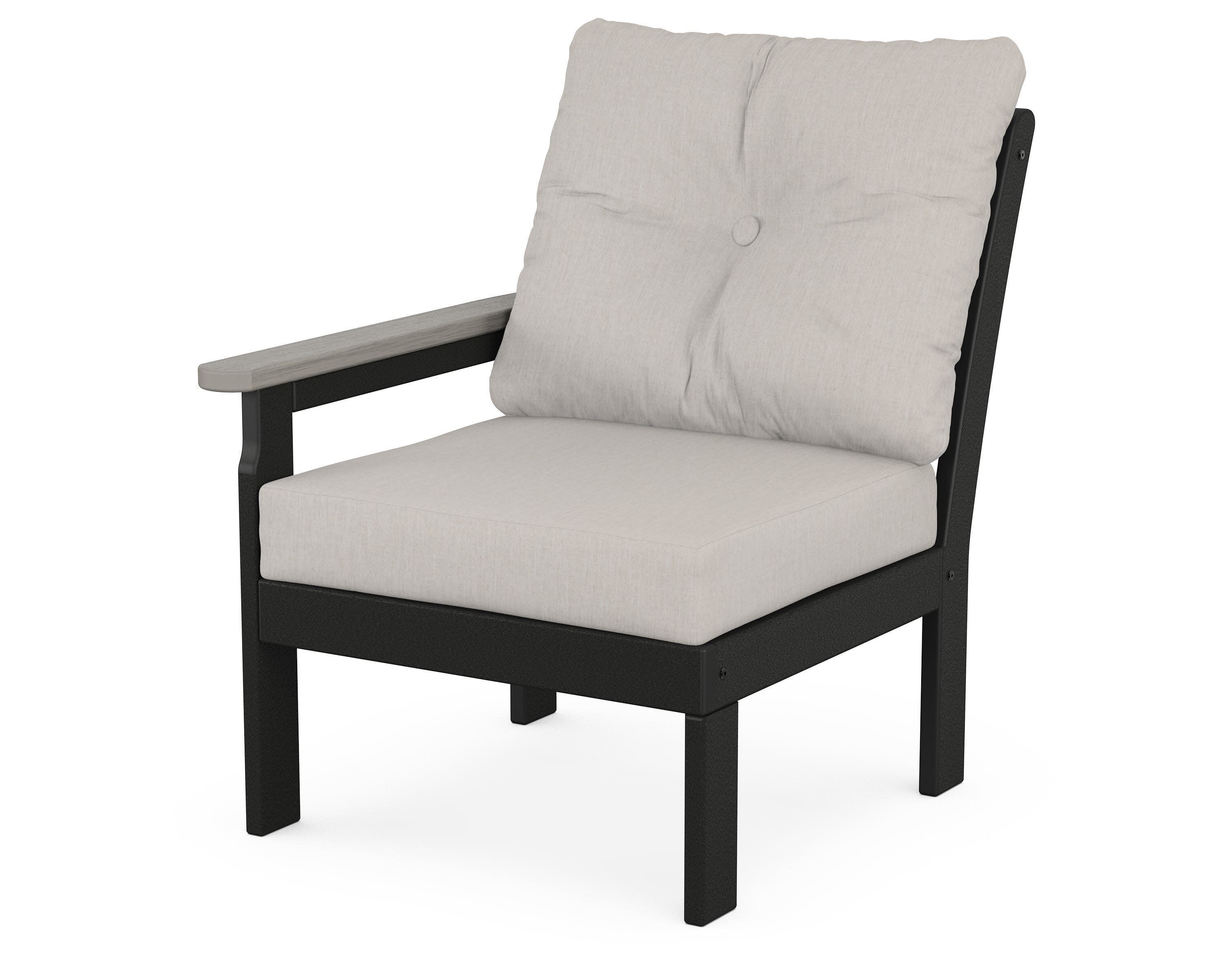 Vineyard Modular Left Arm Chair in Black / Driftwood / Cast Ash
