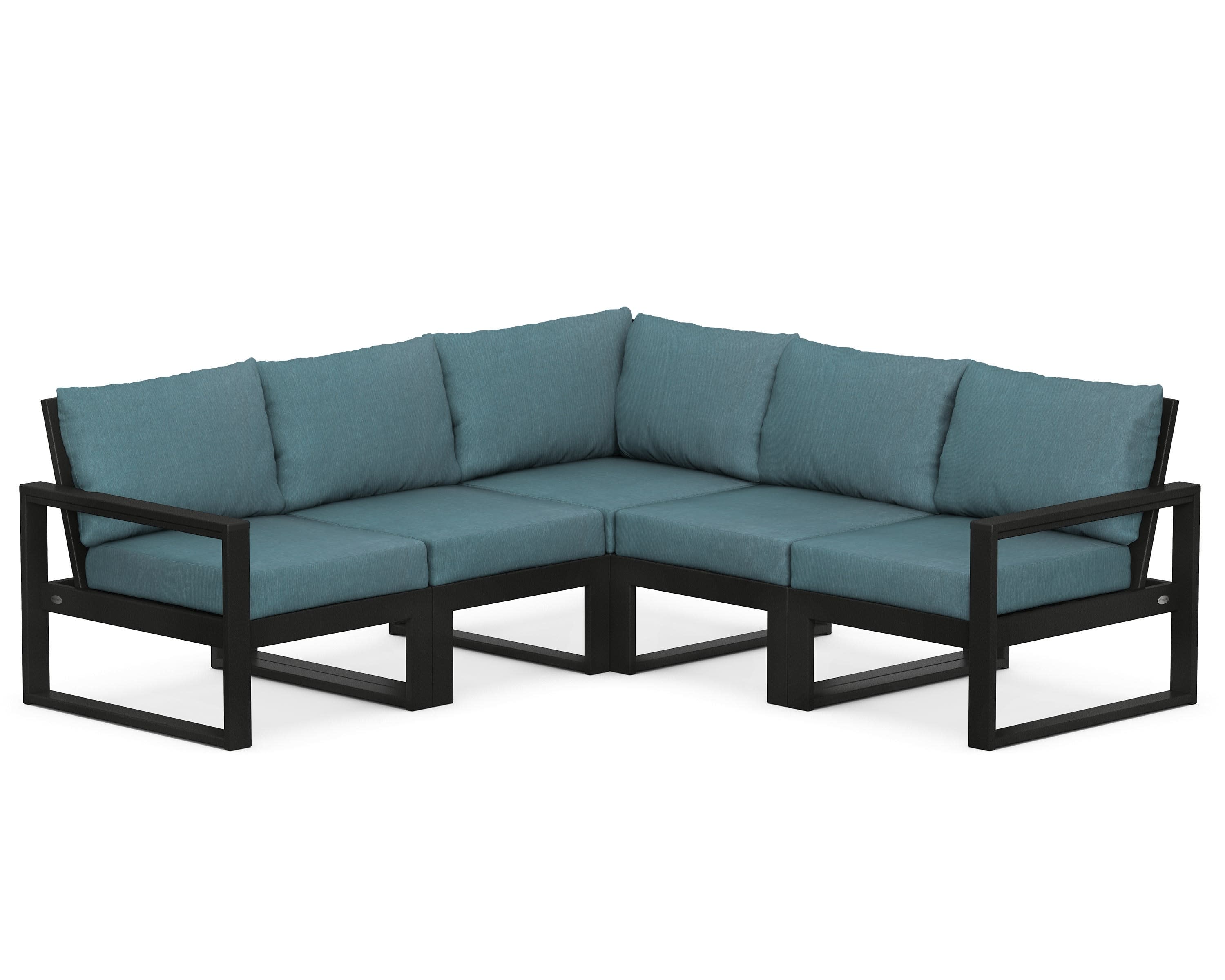 EDGE 5-Piece Modular Deep Seating Set in Black / Ocean Teal