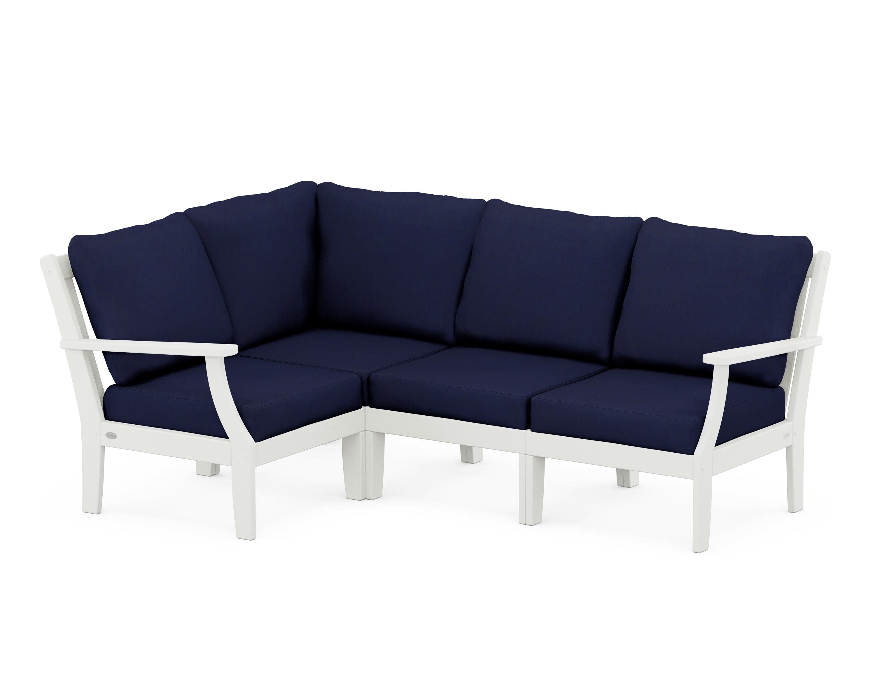 Braxton Modular 4-Piece Deep Seating Set in Vintage White / Navy