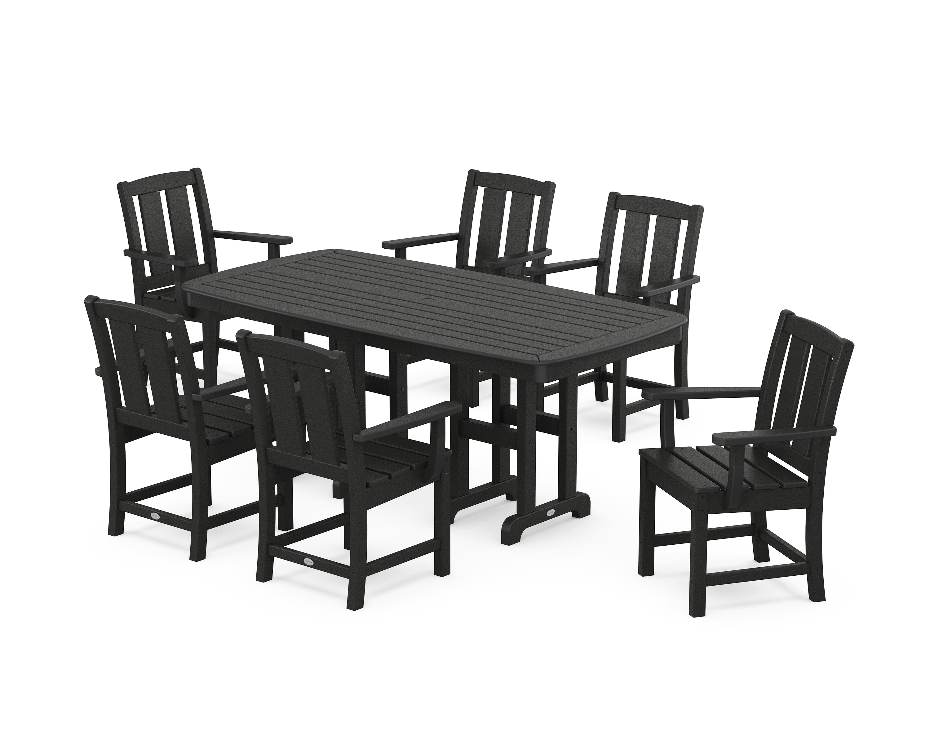 Mission Arm Chair 7-Piece Dining Set in Black