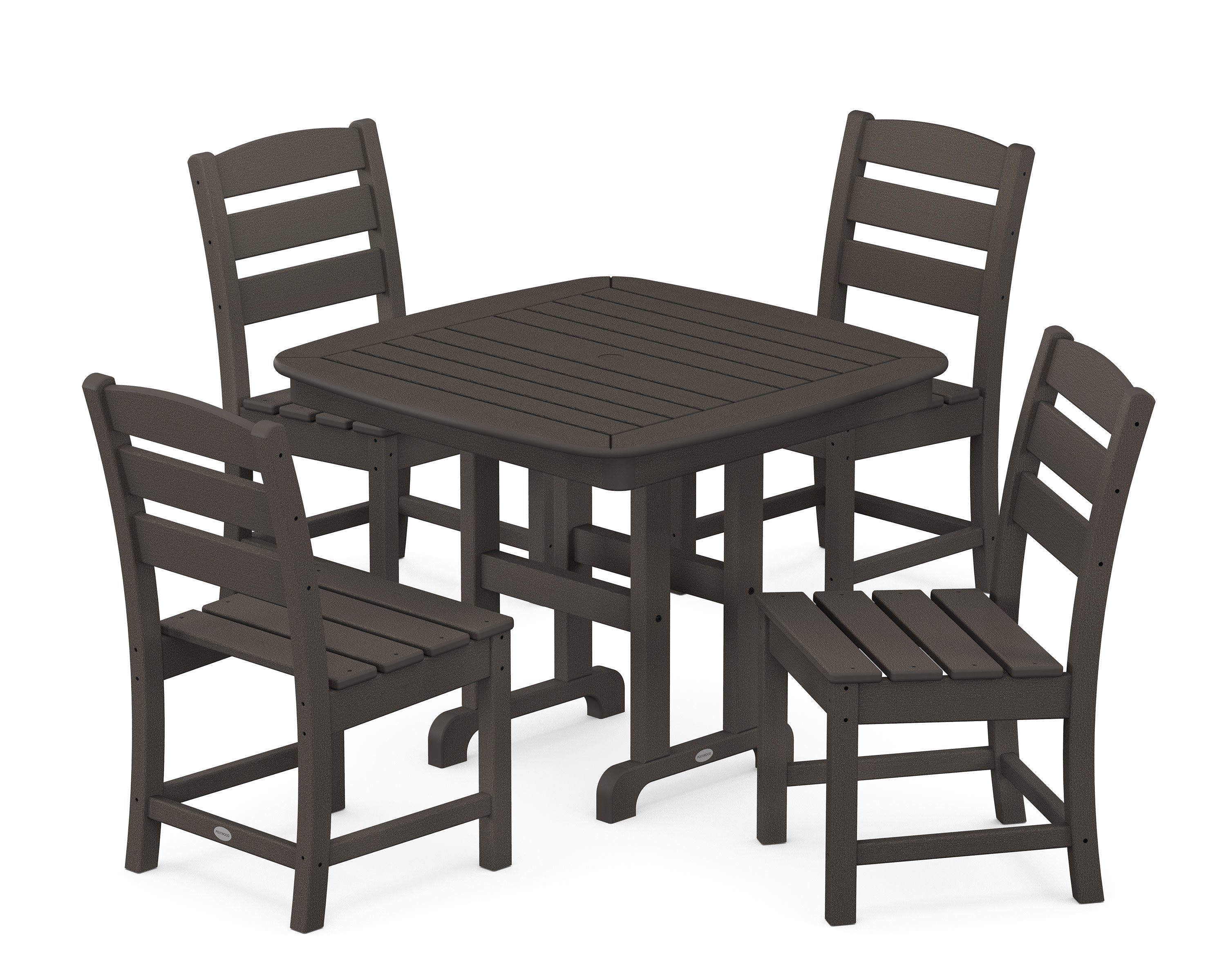 Lakeside 5-Piece Side Chair Dining Set in Vintage Coffee