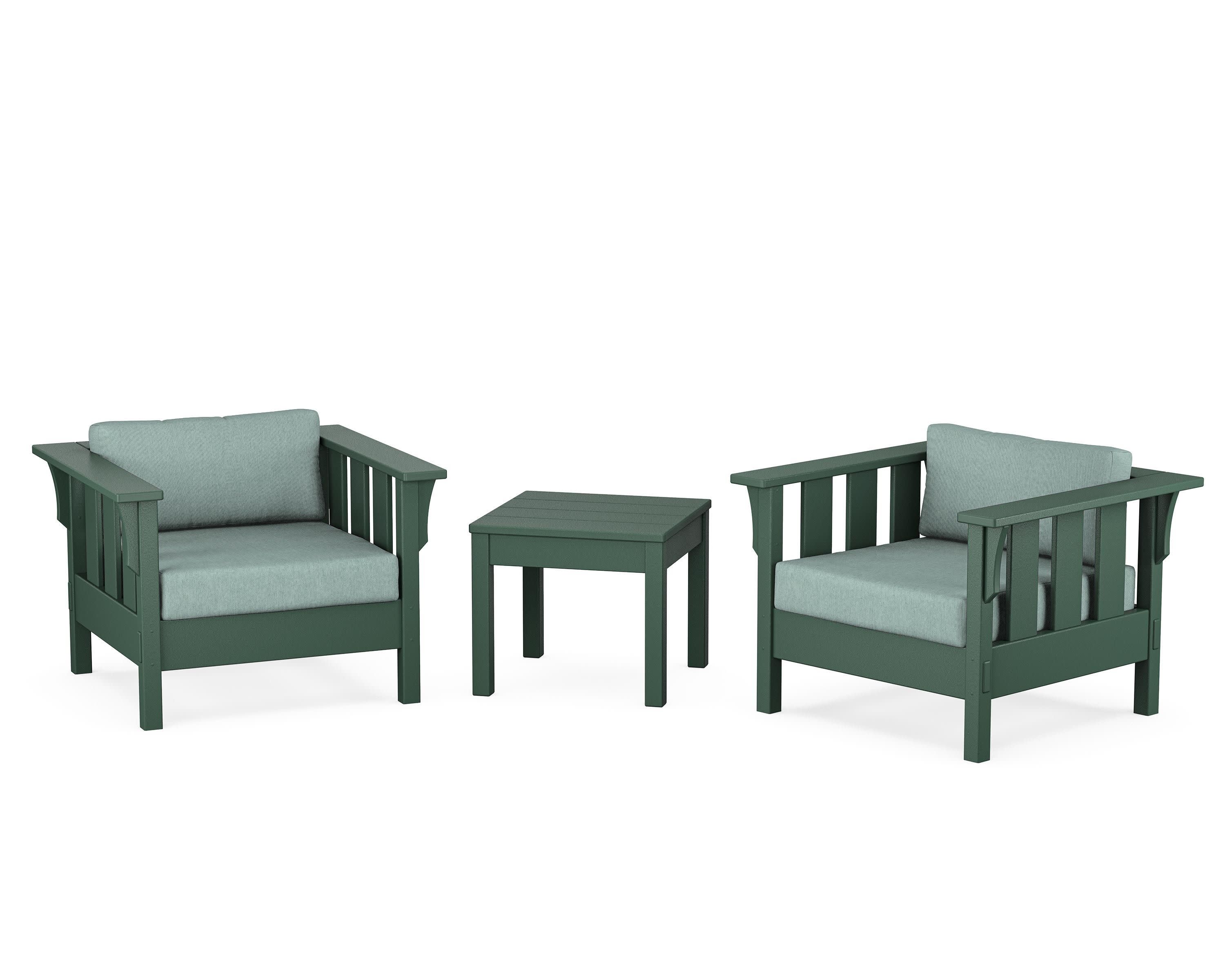 Acadia 3-Piece Deep Seating Set in Green / Glacier Spa