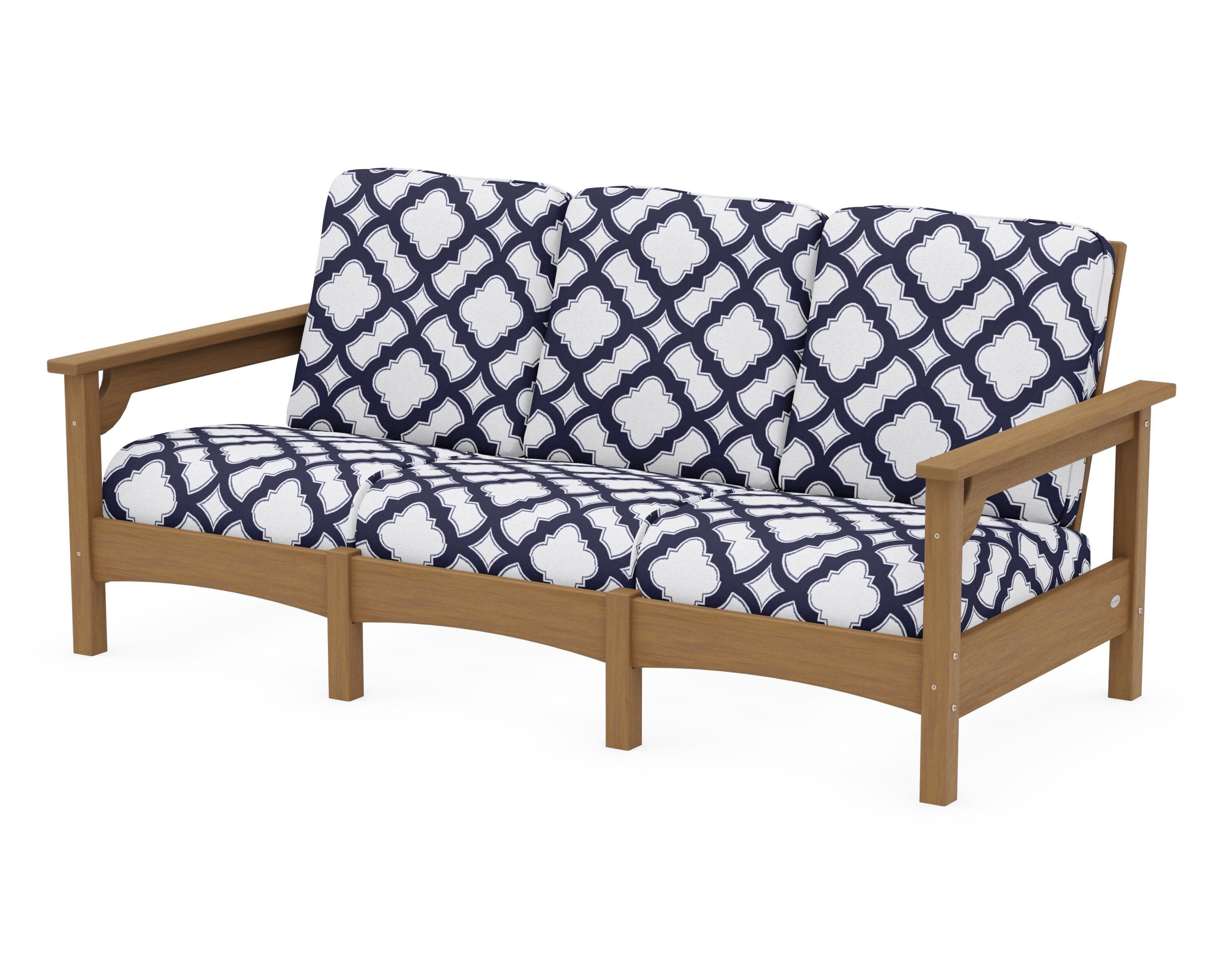 Club Sofa in Natural / Trellis Navy