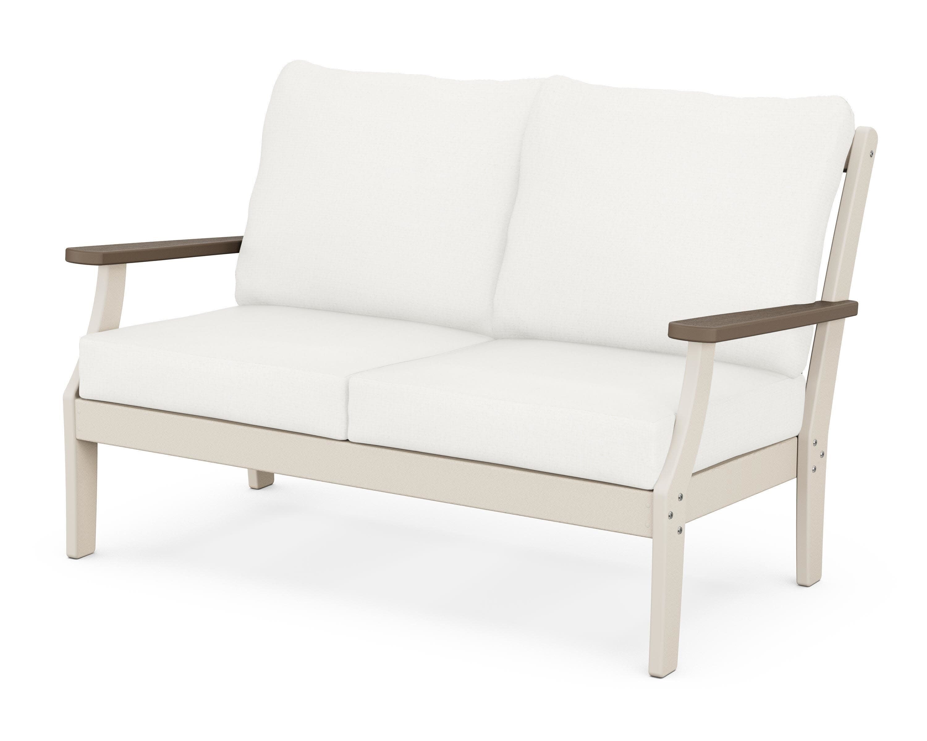 Braxton Deep Seating Loveseat in Sand / Kona / Natural Linen