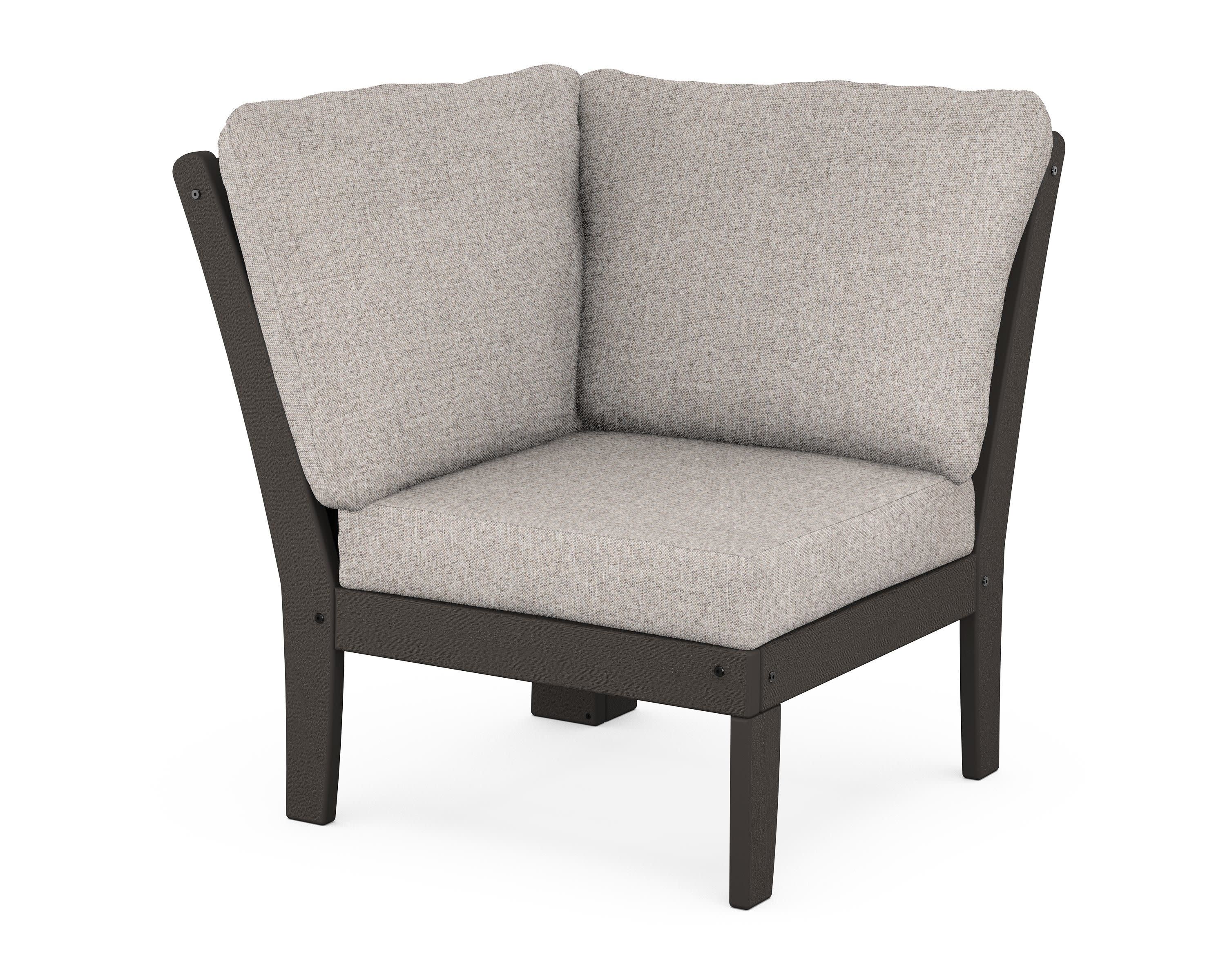 Braxton Modular Corner Chair in Vintage Coffee / Weathered Tweed