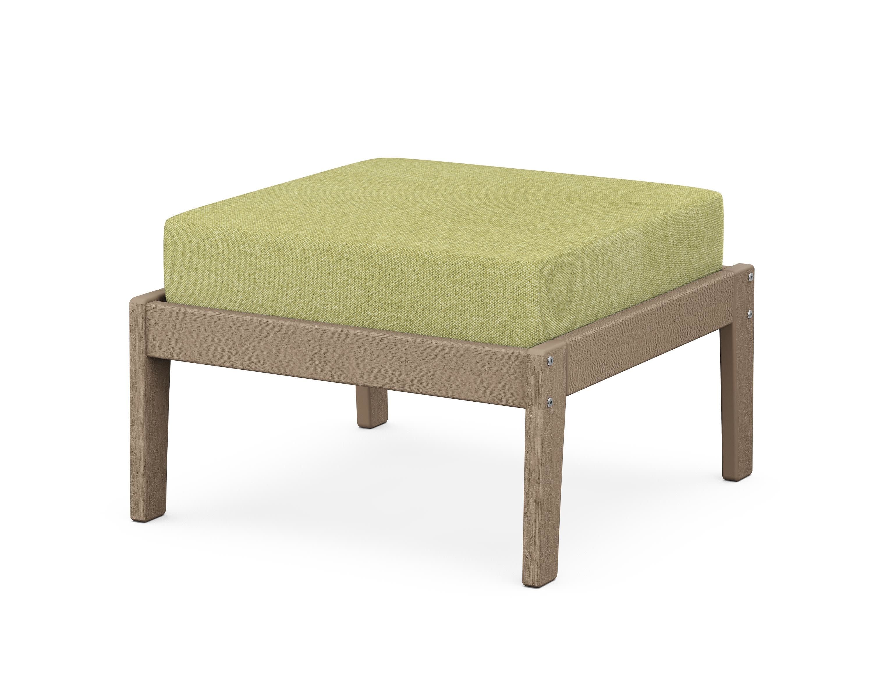 Deep Seating Ottoman in Vintage Sahara / Chartreuse Boucle