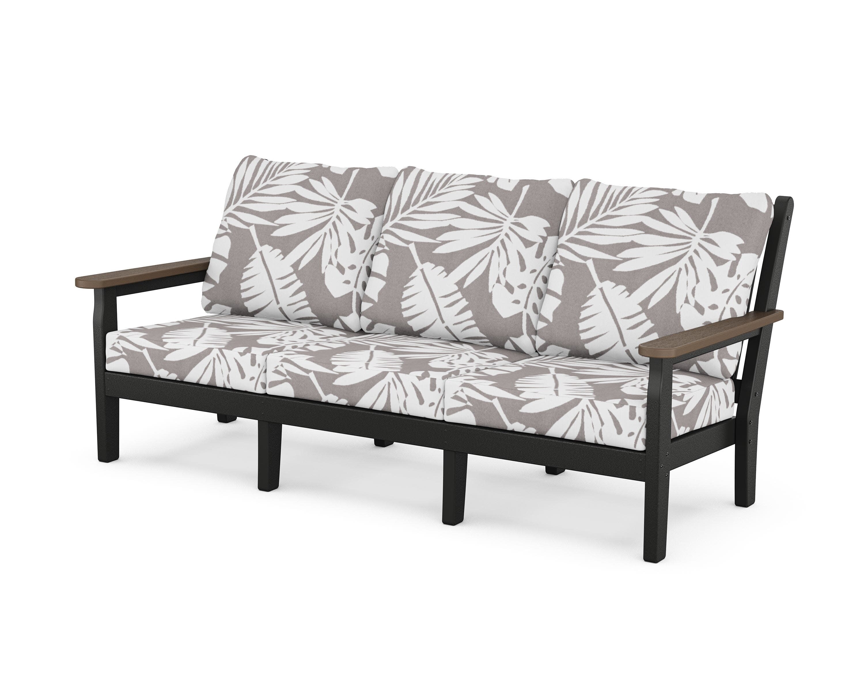 Chippendale Deep Seating Sofa in Black / Kona / Leaf Grey Mist