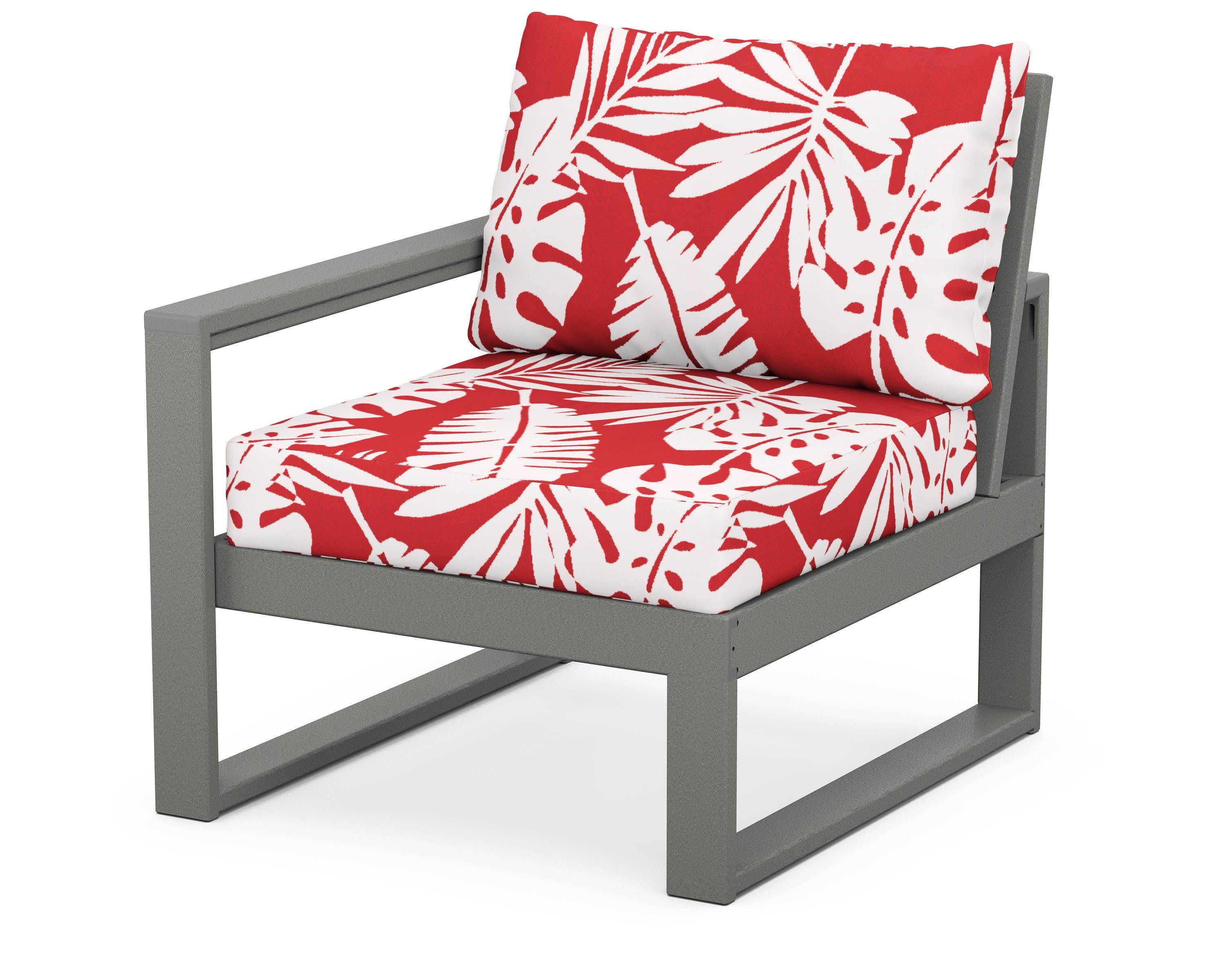 EDGE Modular Left Arm Chair in Slate Grey / Leaf Crimson