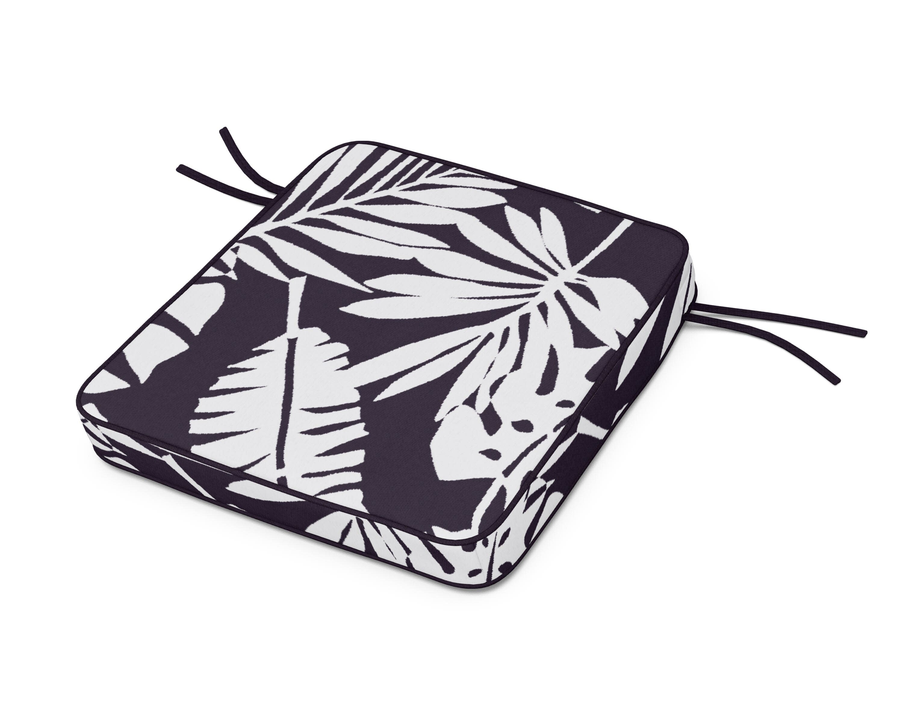 Acadia Dining Arm Seat Cushion in Leaf Navy