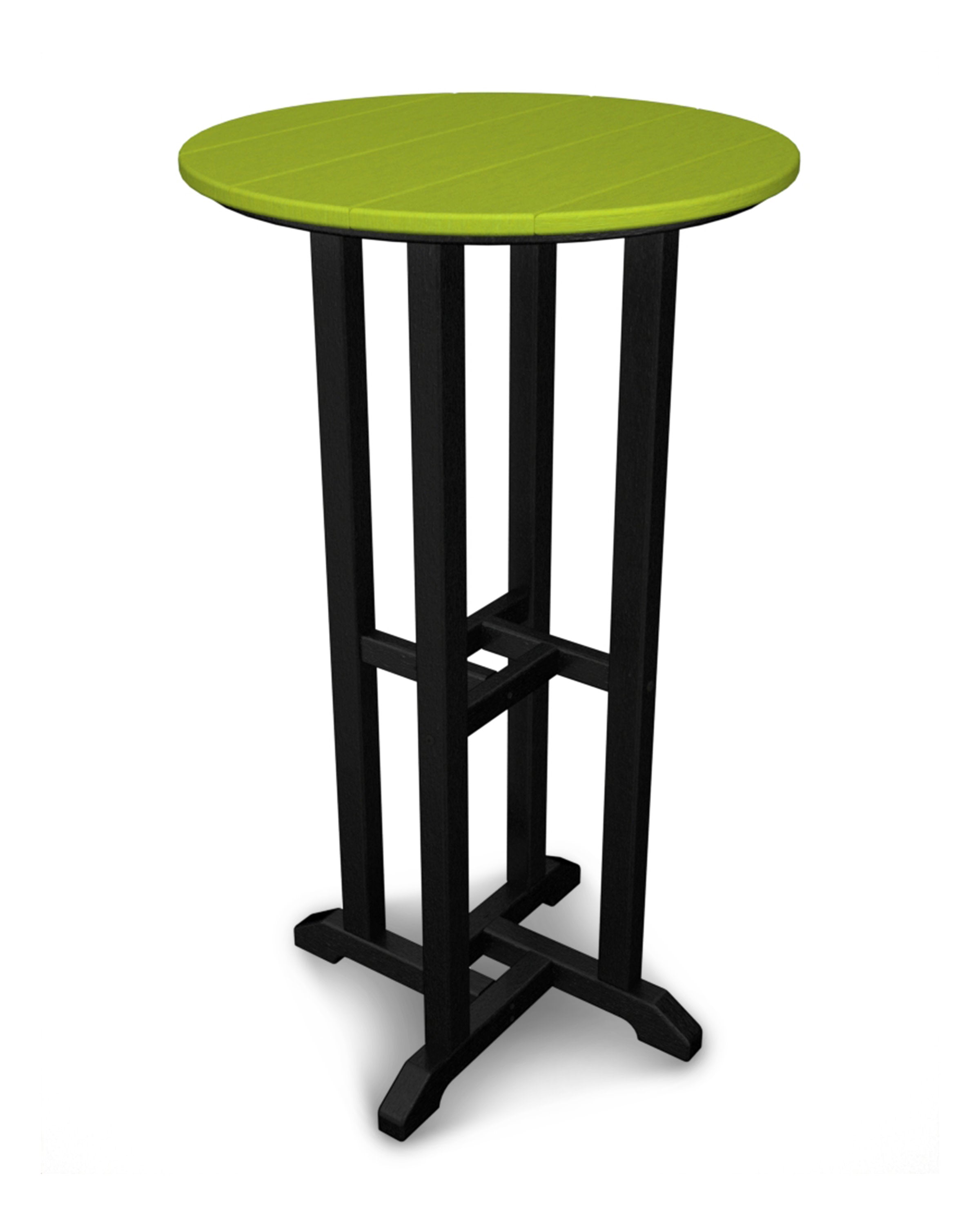 Contempo 24" Round Bar Table in Black / Lime