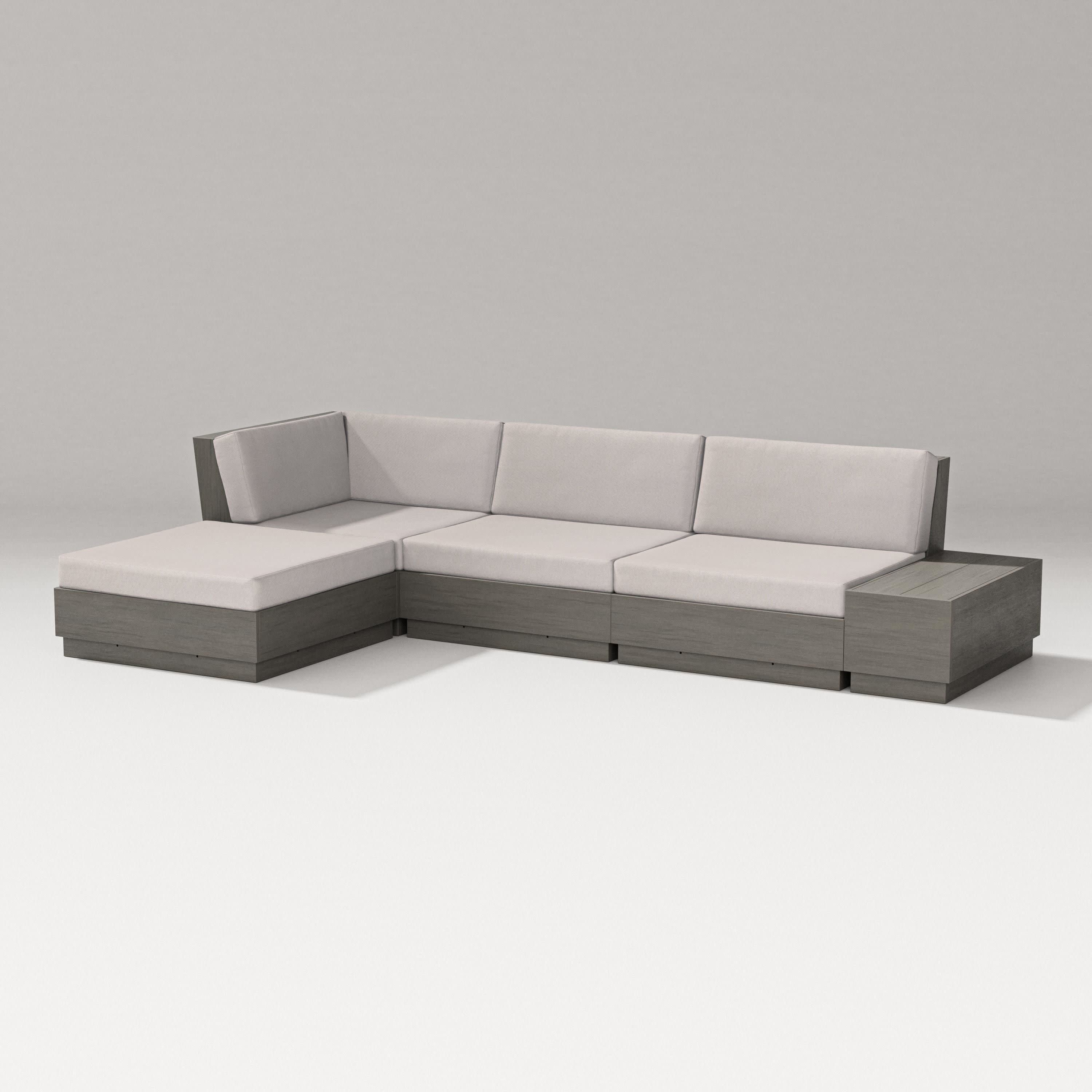 Elevate Chaise Sectional in Driftwood / Dune Burlap