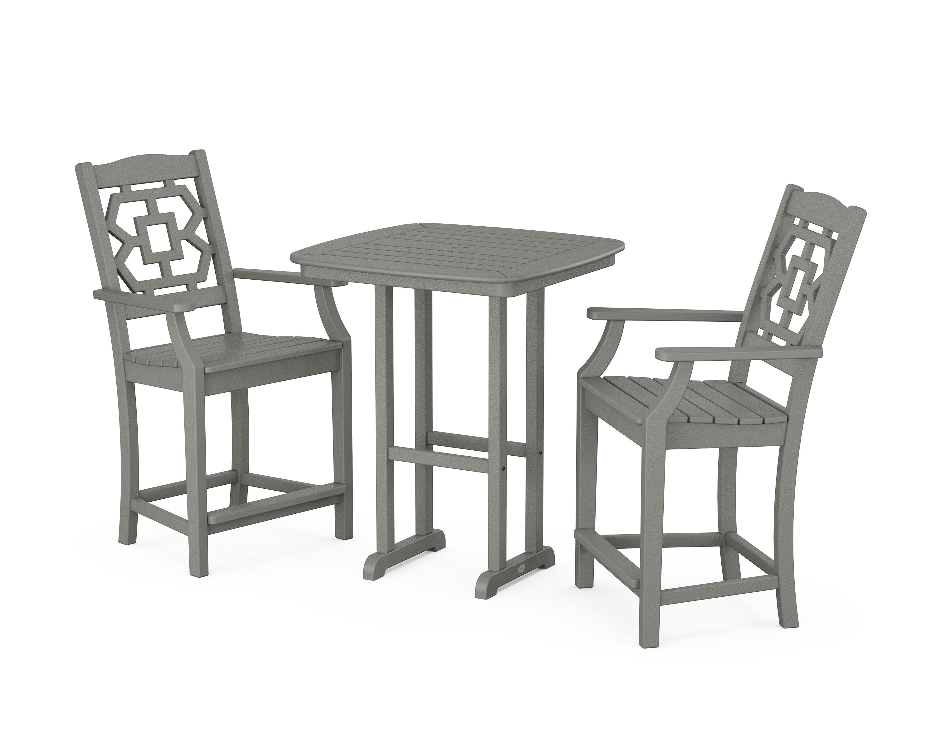 Chinoiserie 3-Piece Counter Set in Slate Grey