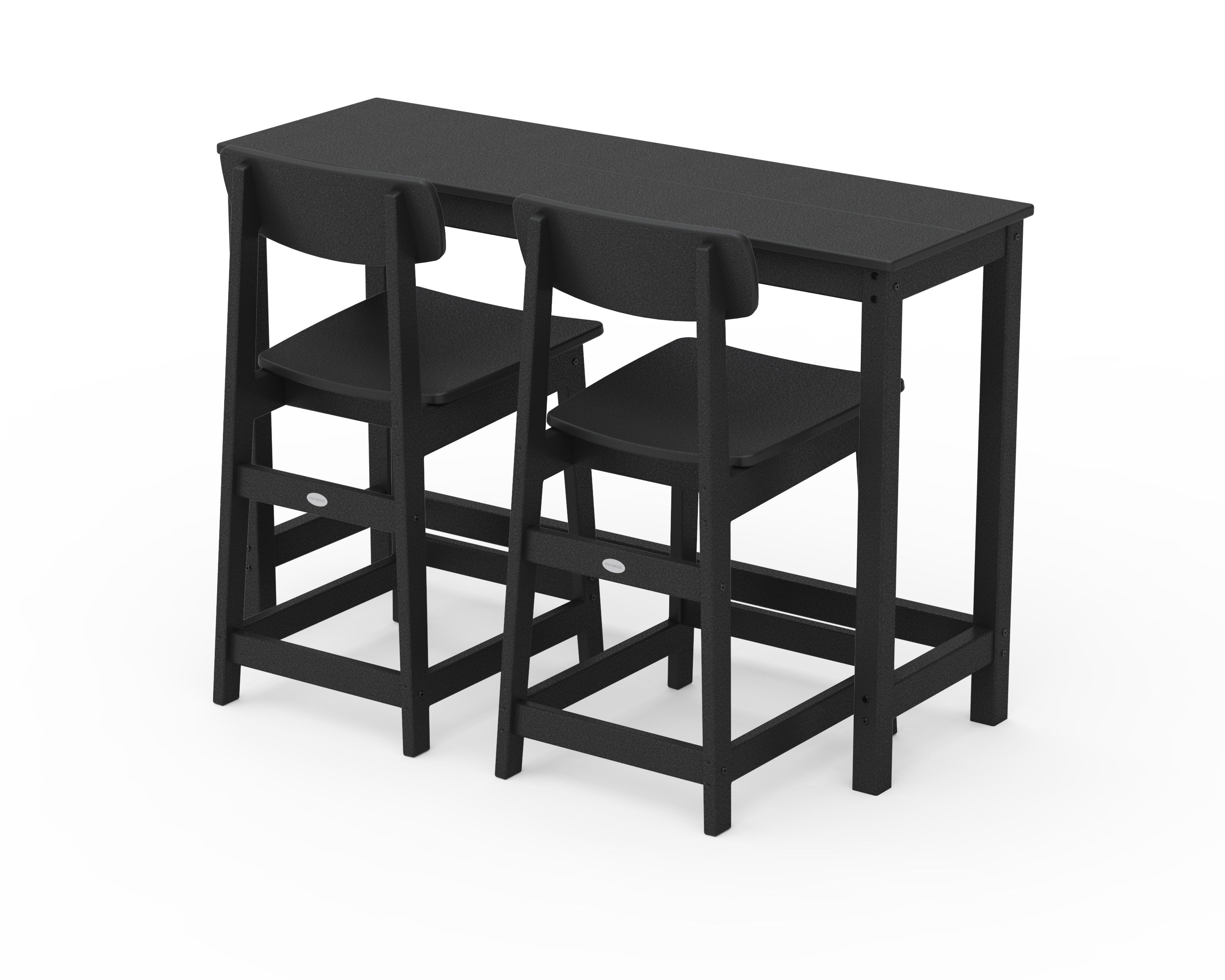 Modern Studio Urban Counter Chair 3-Piece Balcony Set in Black