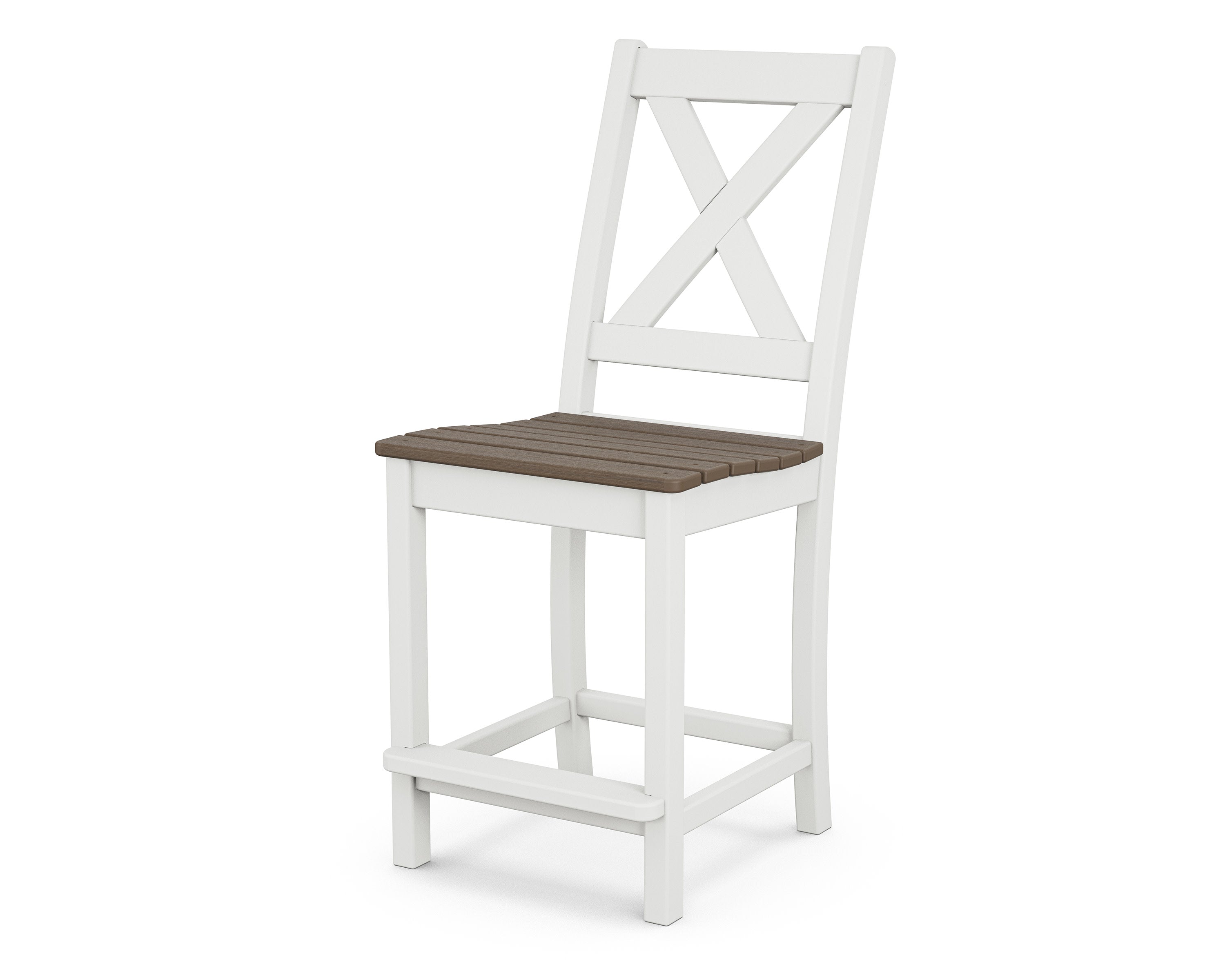 Braxton Counter Side Chair in White / Kona