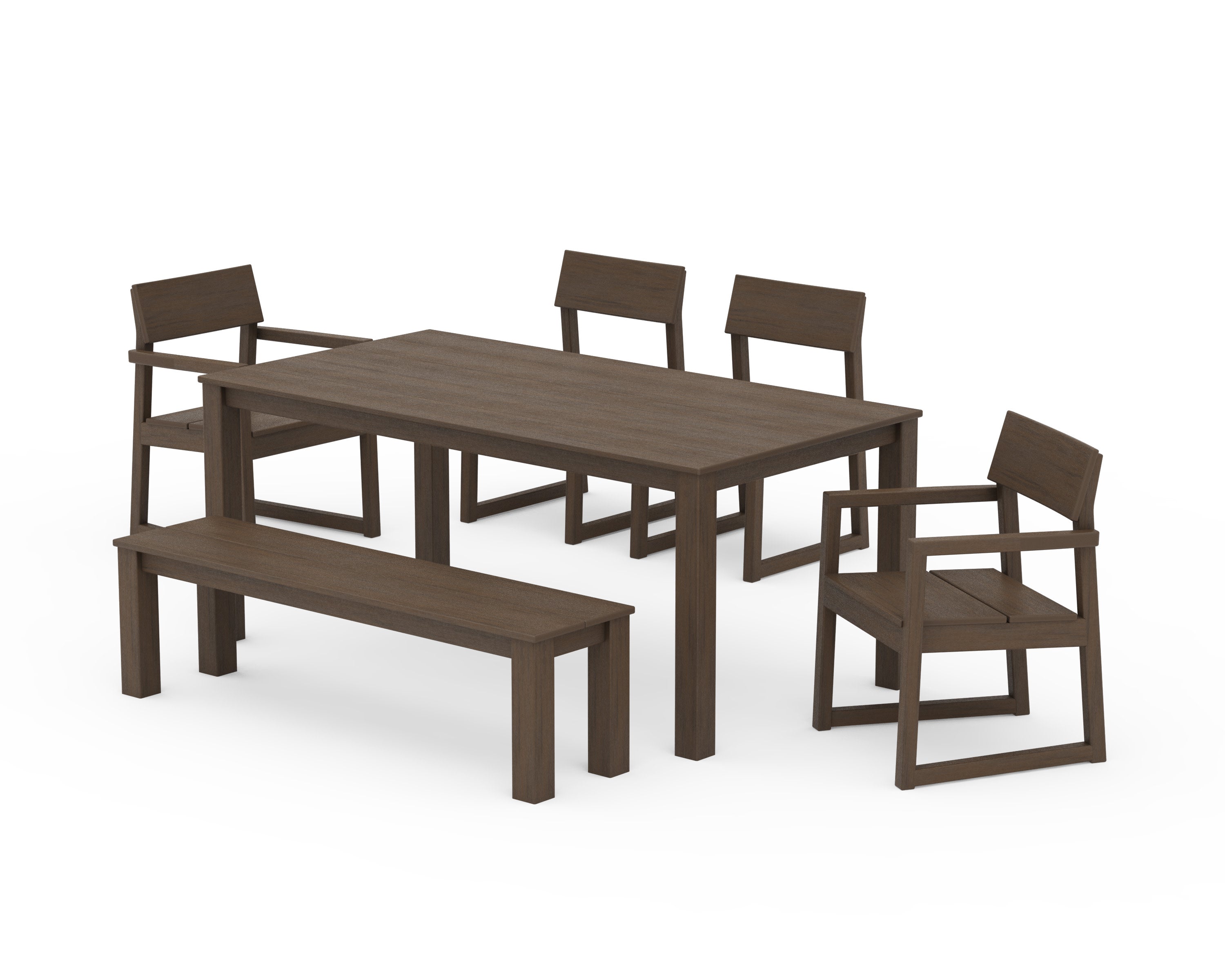 EDGE 6-Piece Parsons Dining Set with Bench in Kona