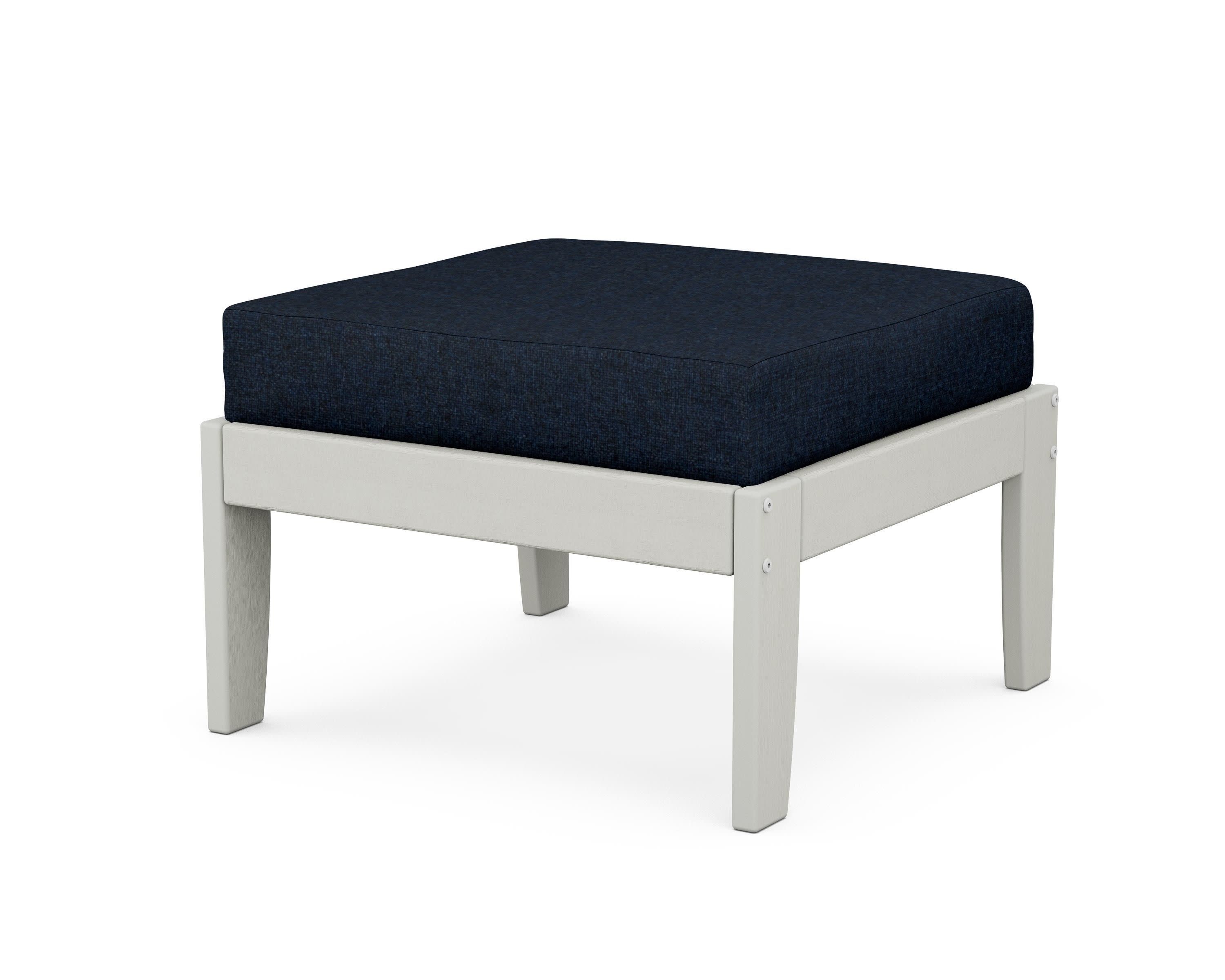 Modular Ottoman - Classic in Vintage White / Marine Indigo
