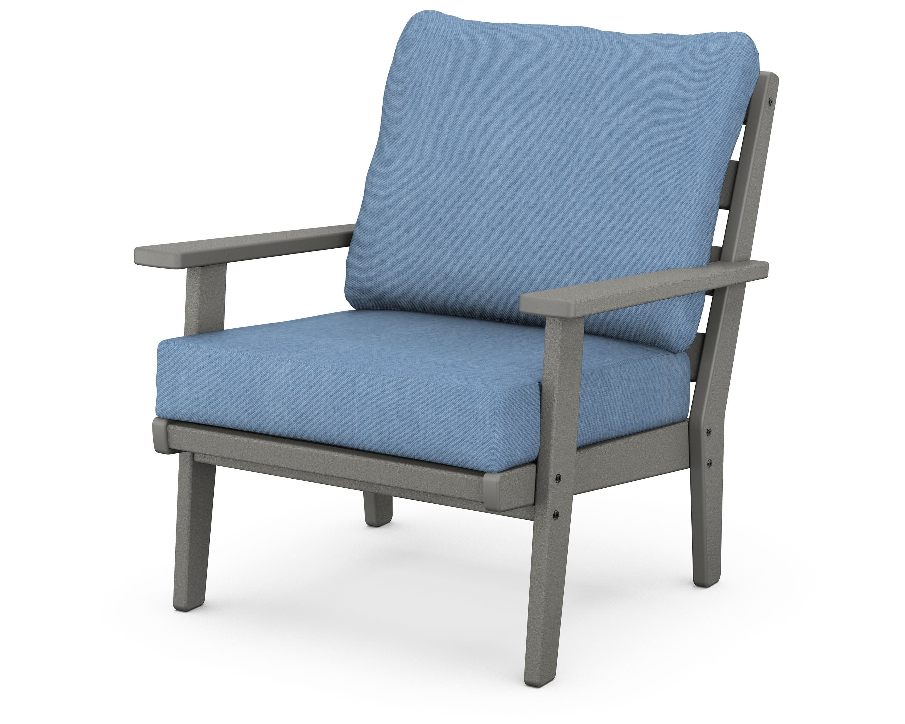 Grant Park Deep Seating Chair in Slate Grey / Sky Blue