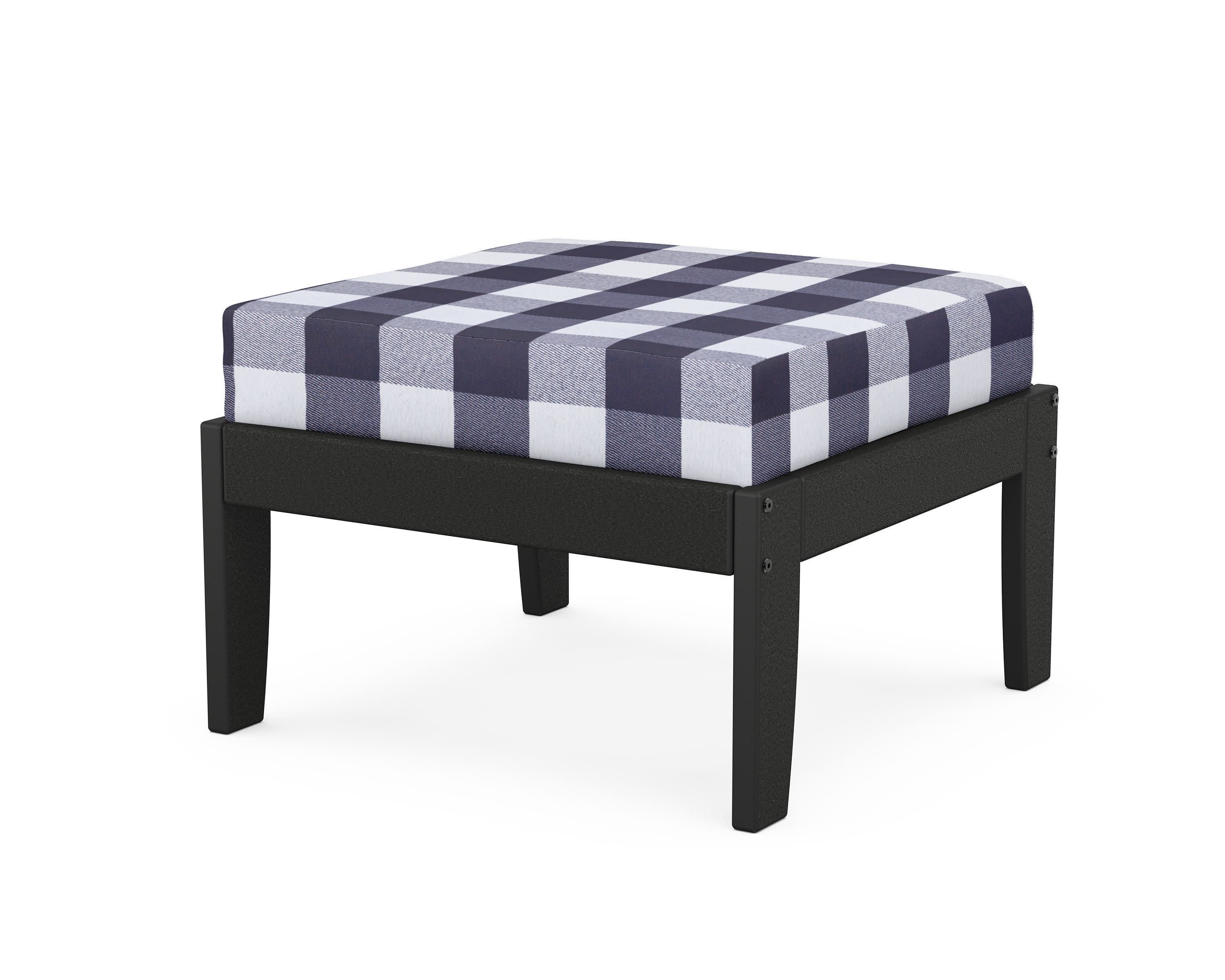 Modular Ottoman - Classic in Black / Buffalo Plaid Navy