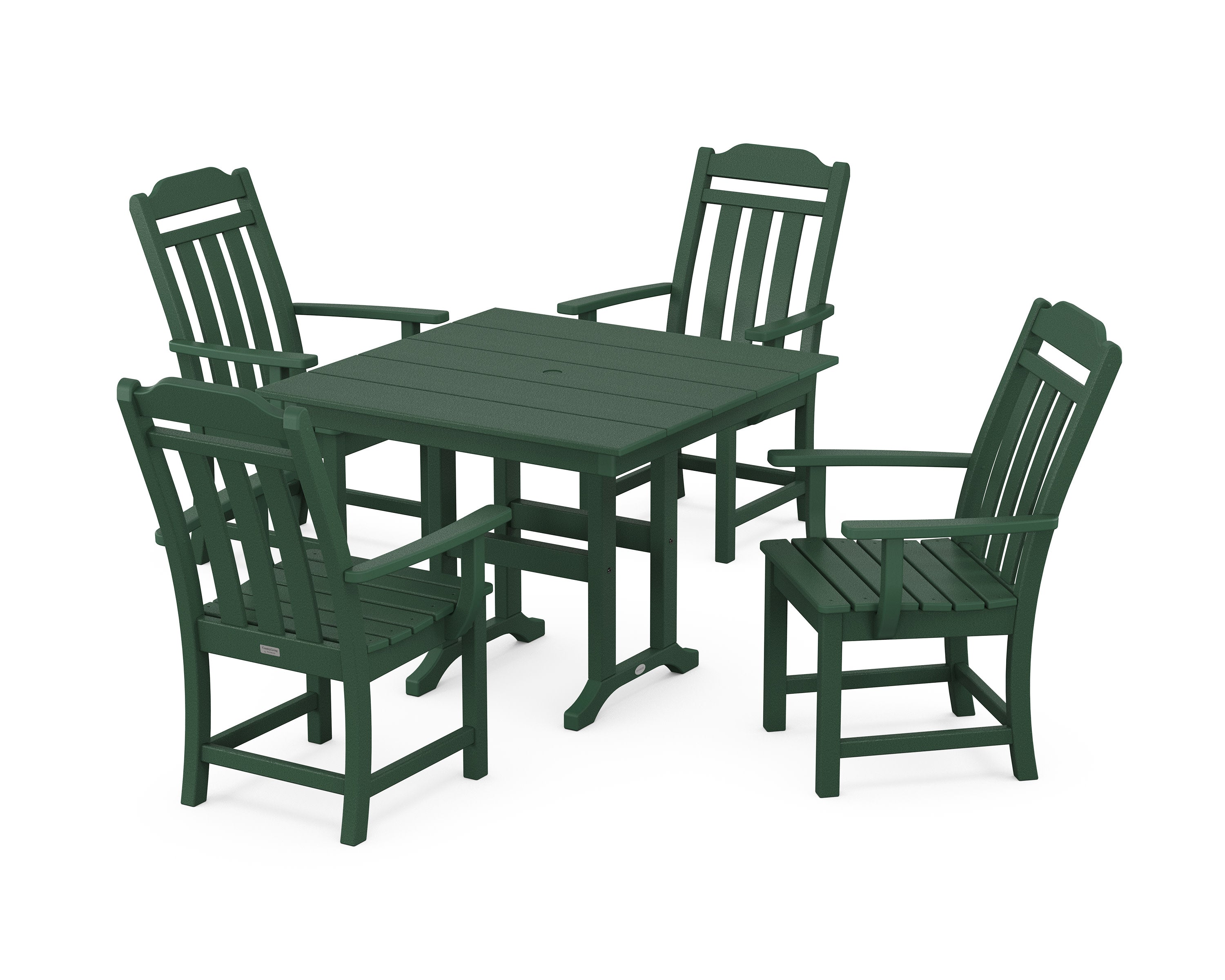Cottage 5-Piece Farmhouse Dining Set in Green