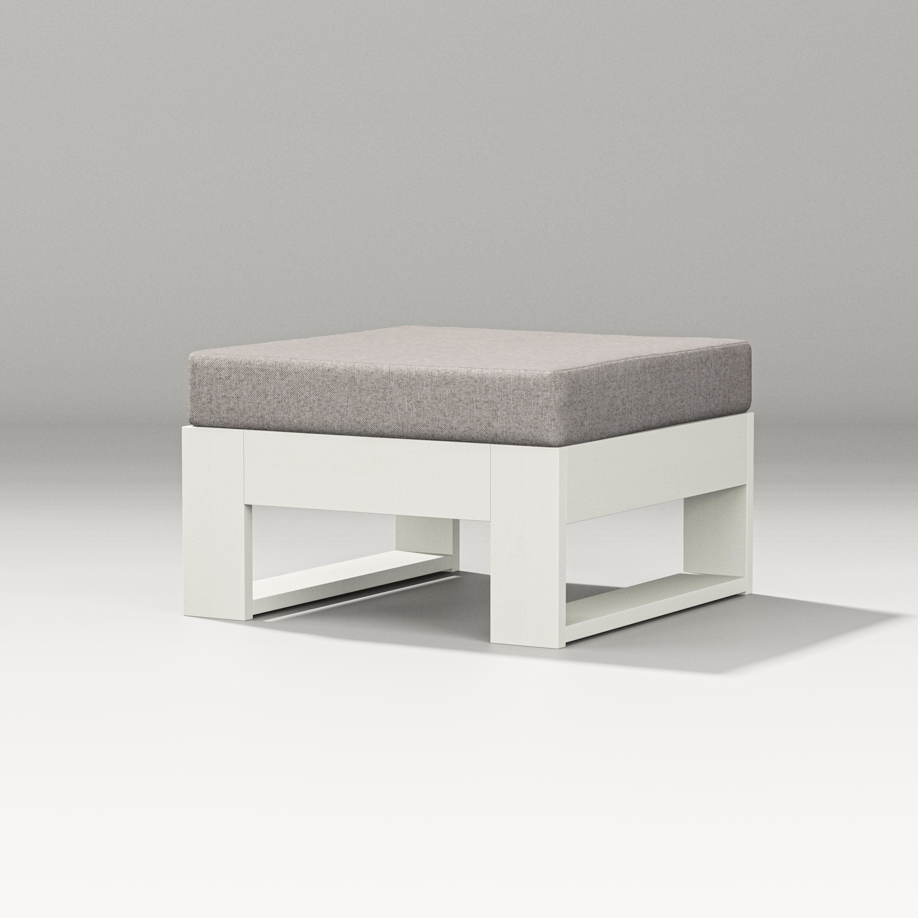 Latitude Lounge Ottoman in Vintage White / Weathered Tweed