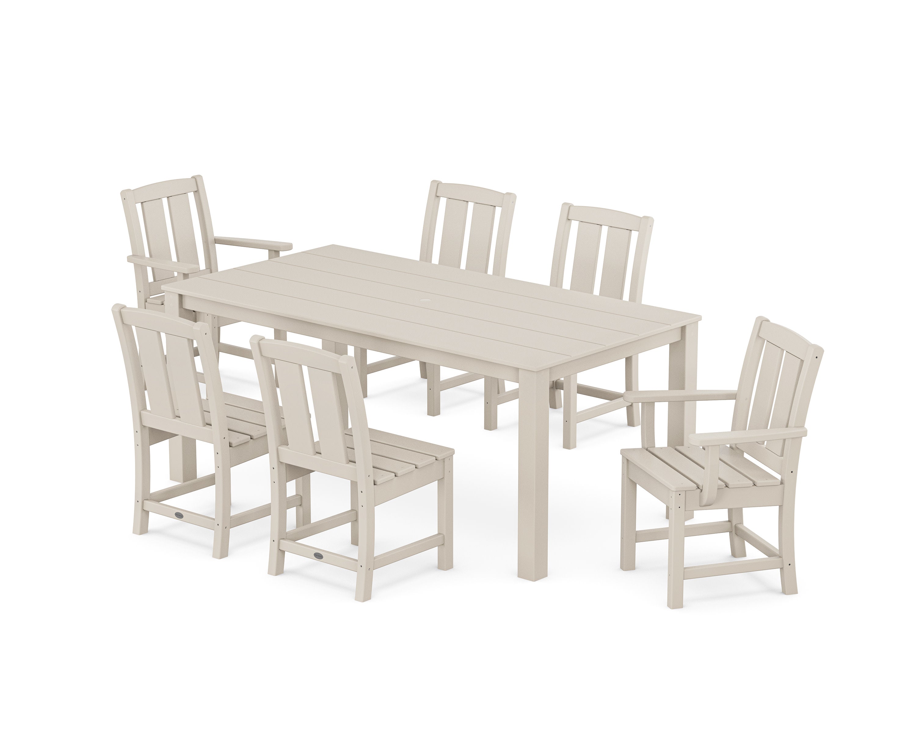 Mission 7-Piece Parsons Dining Set in Sand