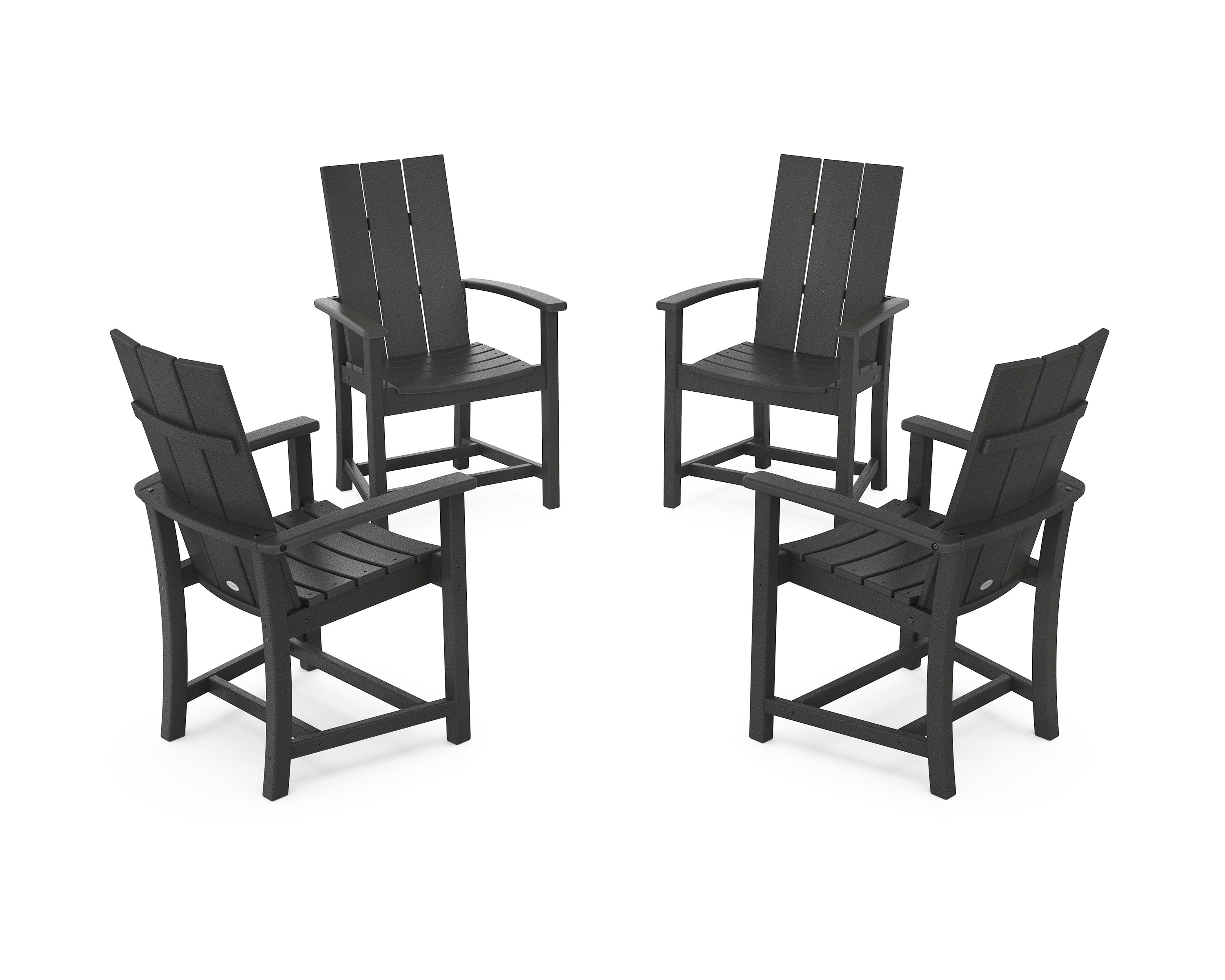 Modern 4-Piece Upright Adirondack Conversation Set in Black