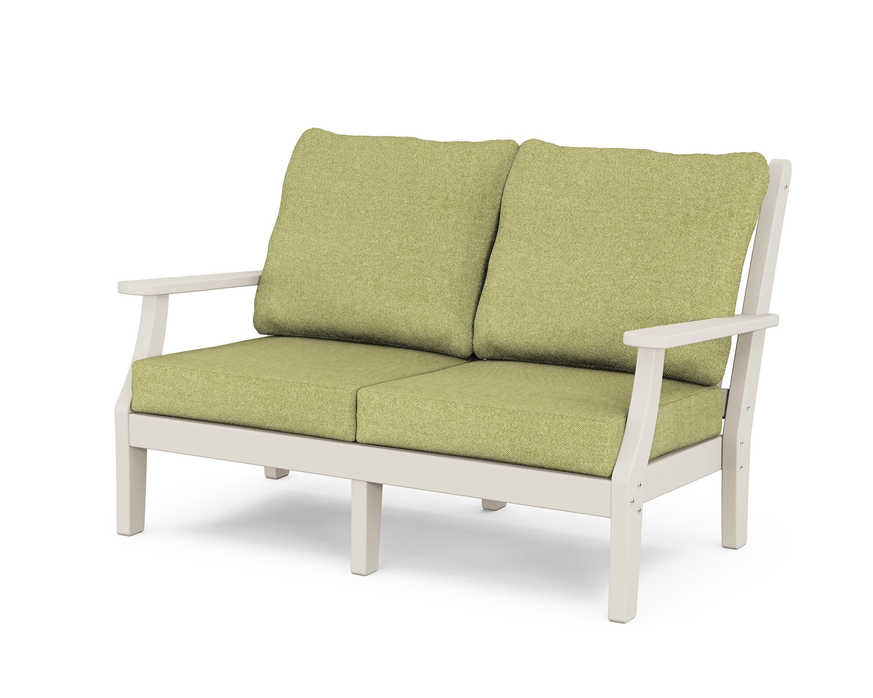 Wovendale Deep Seating Loveseat in Sand / Chartreuse Boucle