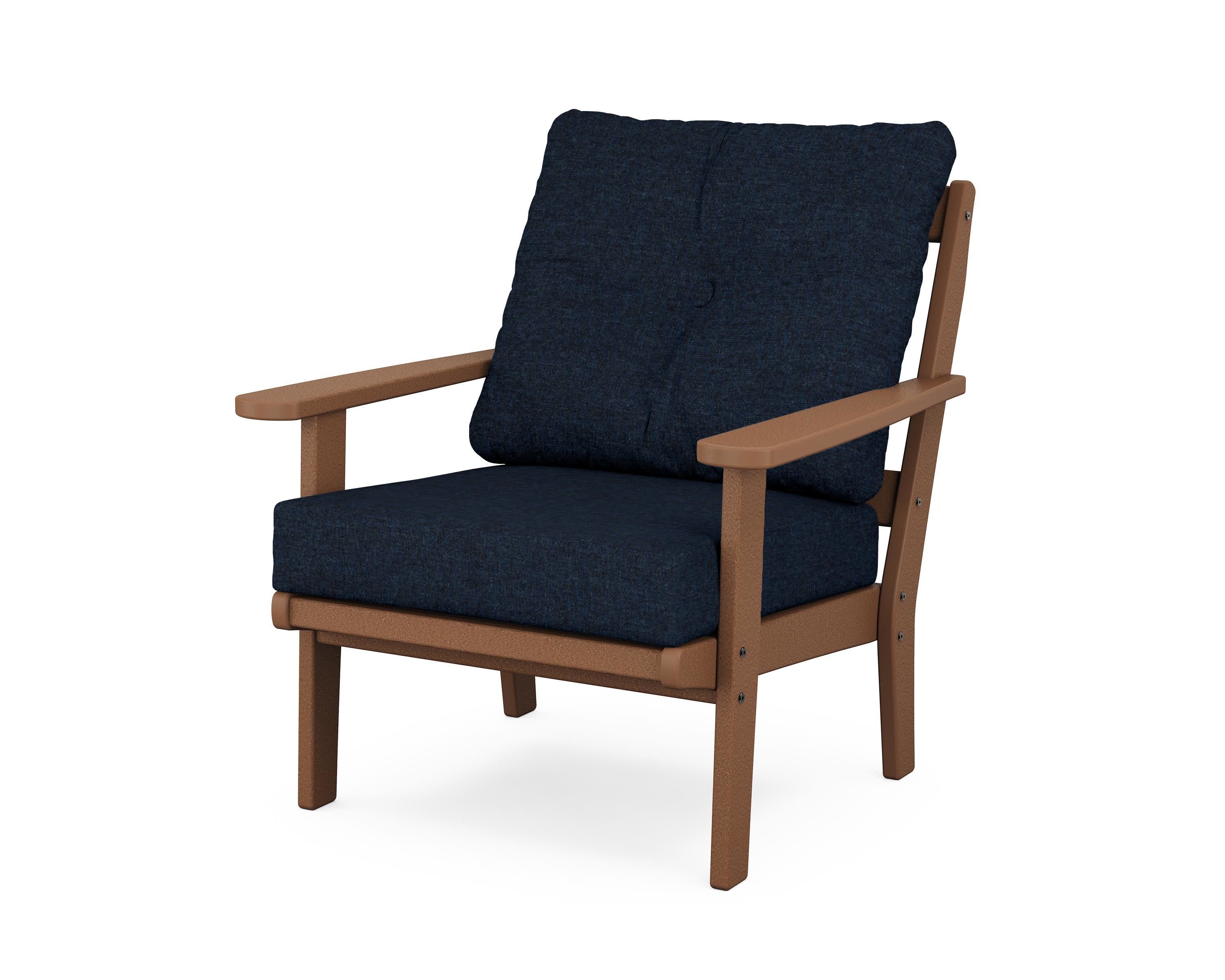 Mission Deep Seating Chair in Teak / Marine Indigo
