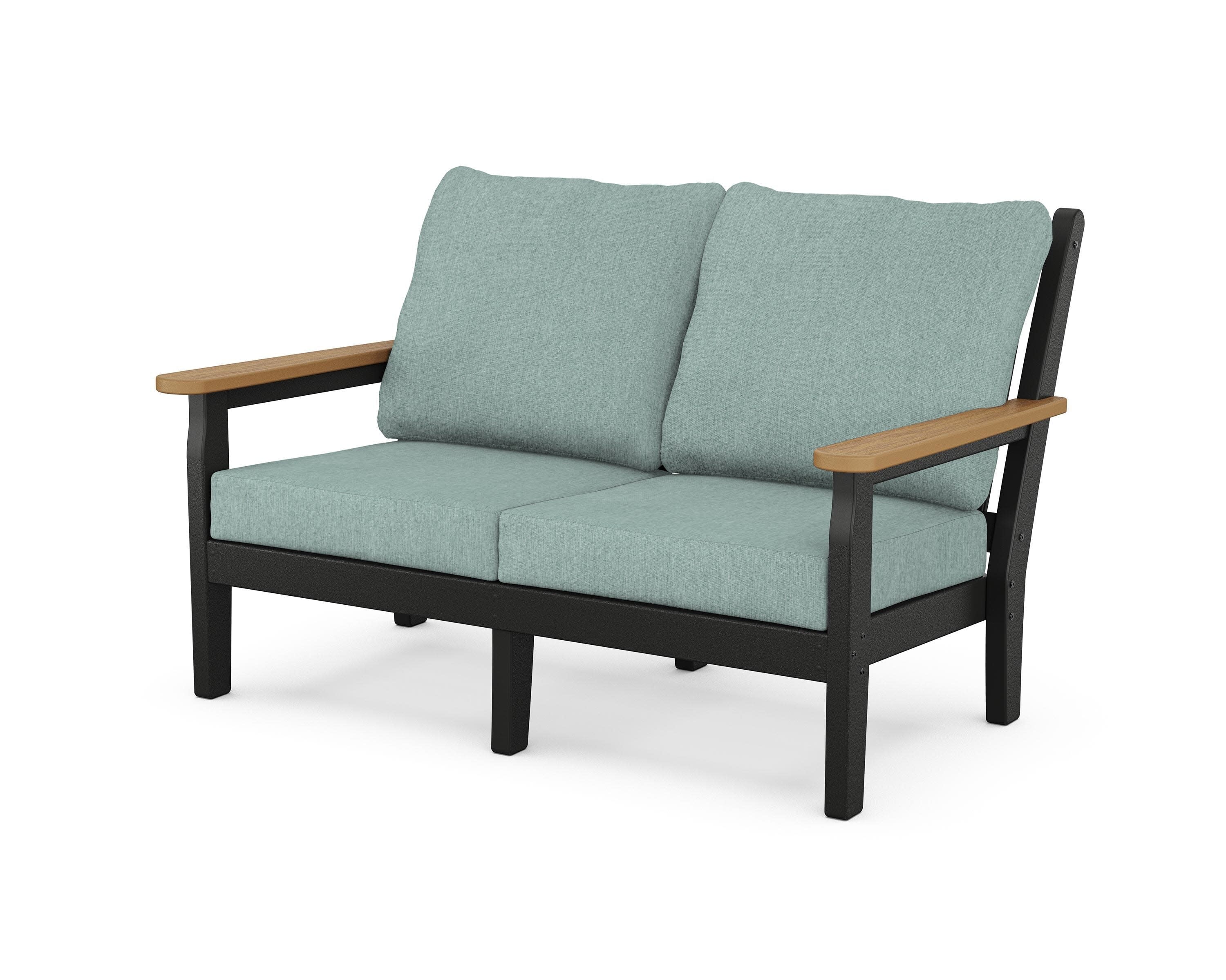 Chippendale Deep Seating Loveseat in Black / Natural / Glacier Spa