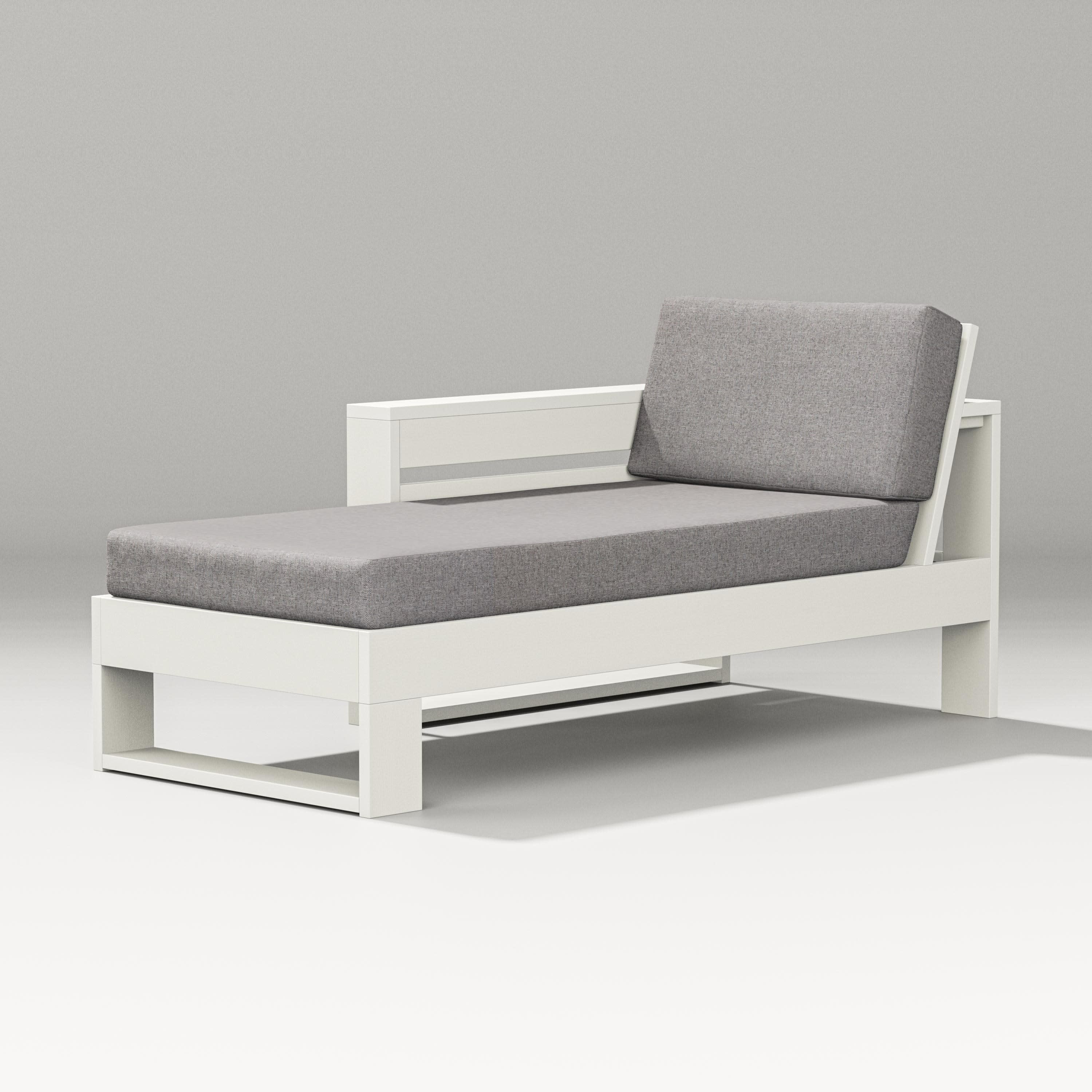 Latitude Modular Left Arm Chaise in Vintage White / Grey Mist