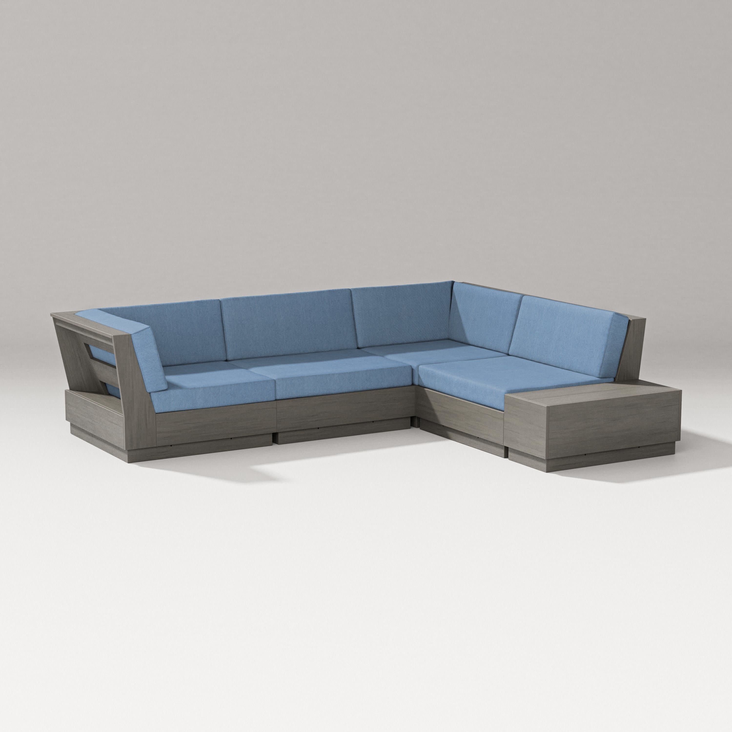 Elevate Corner Sectional in Driftwood / Sky Blue