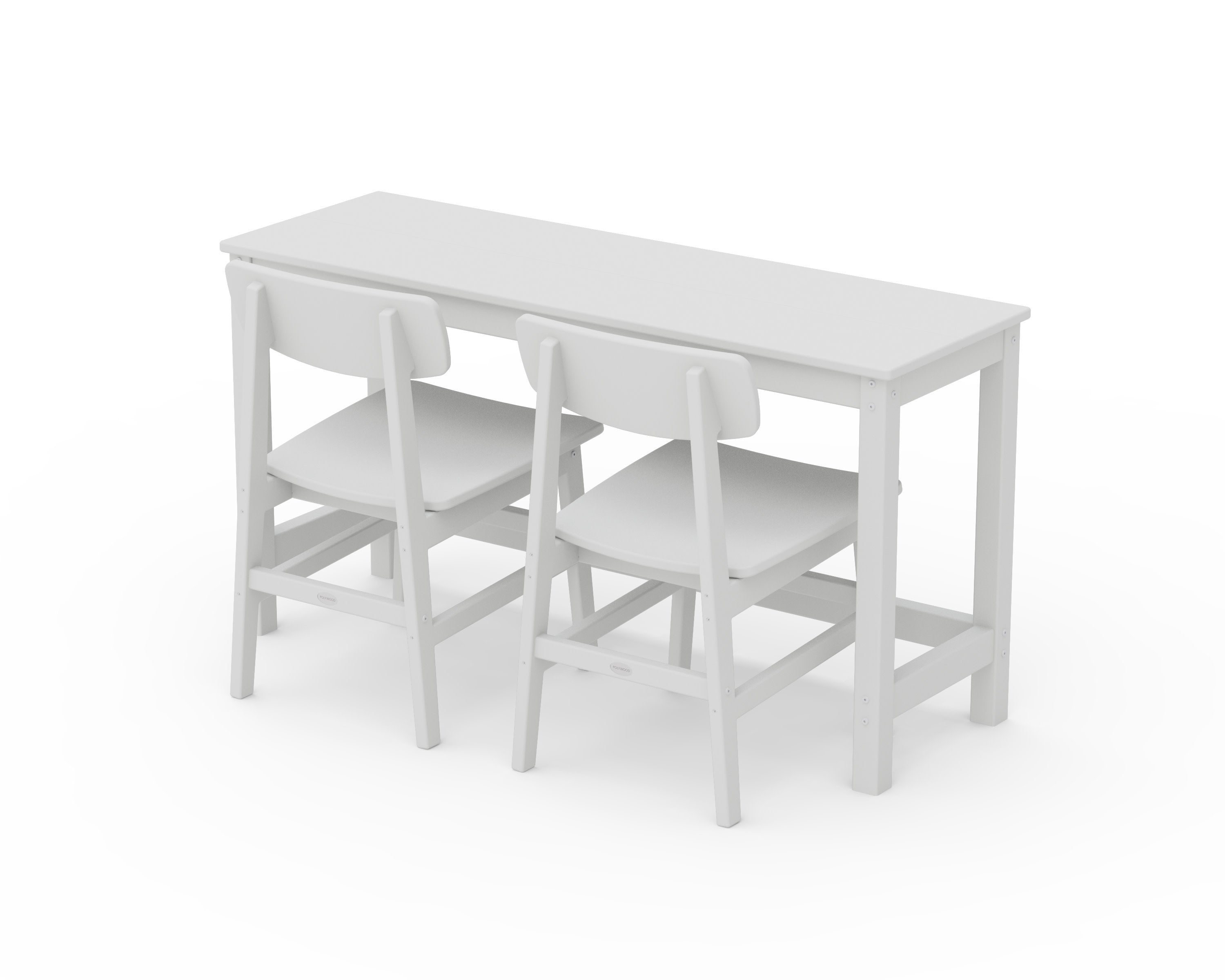Modern Studio Urban Chair 3-Piece Balcony Set in White