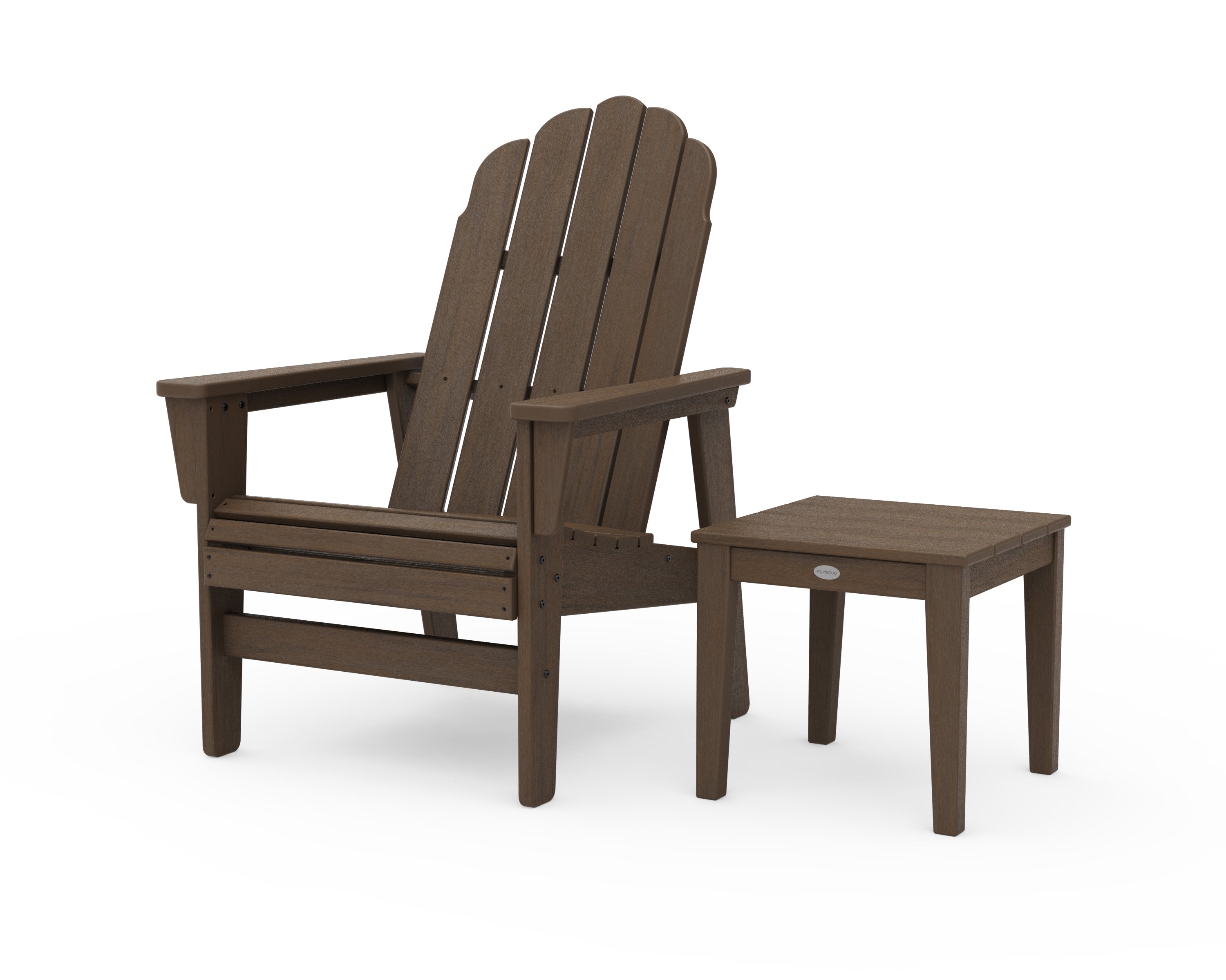 Vineyard Grand Upright Adirondack Chair with Side Table in Kona
