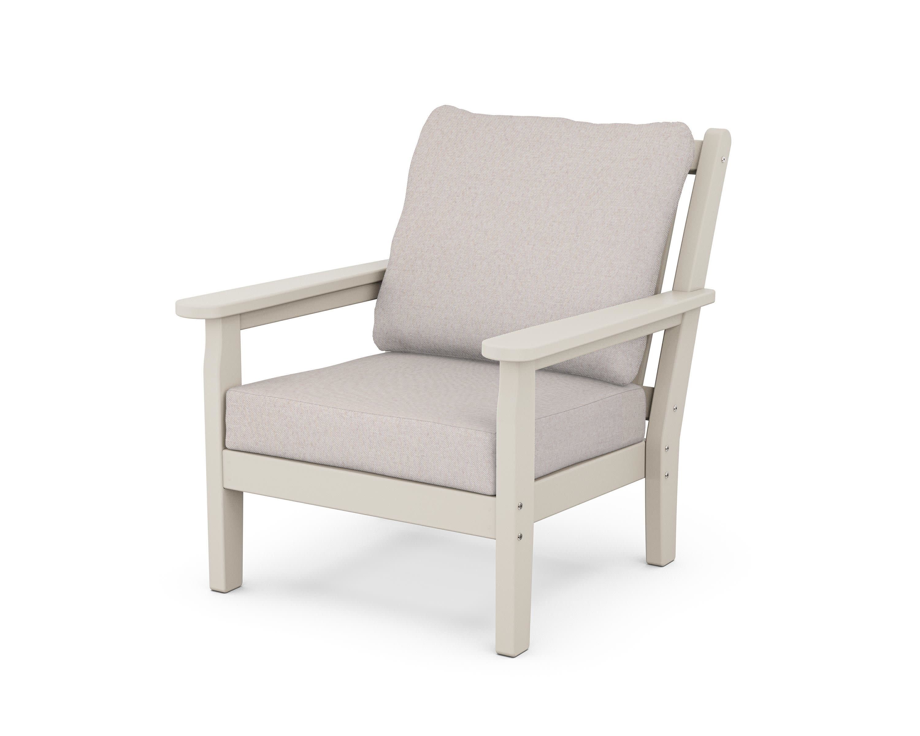 Chippendale Deep Seating Chair in Sand / Dune Burlap