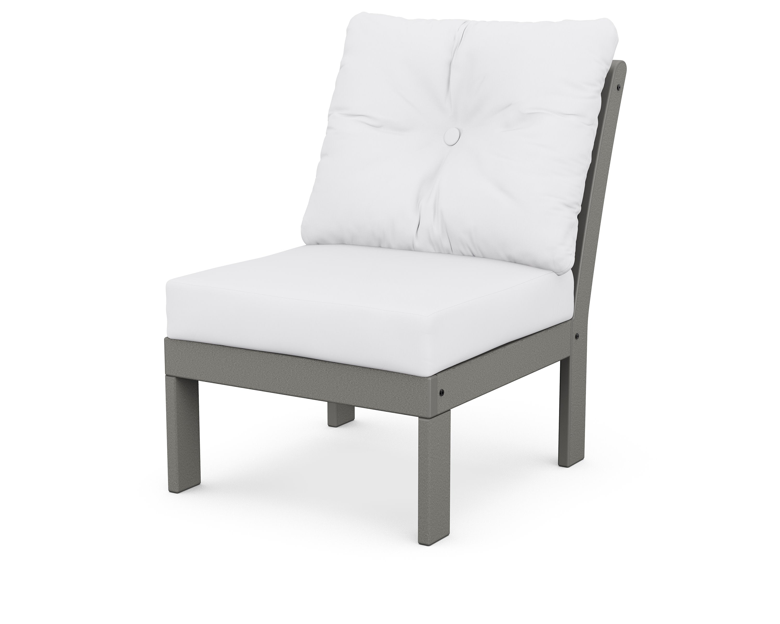 Vineyard Modular Armless Chair in Slate Grey / Natural