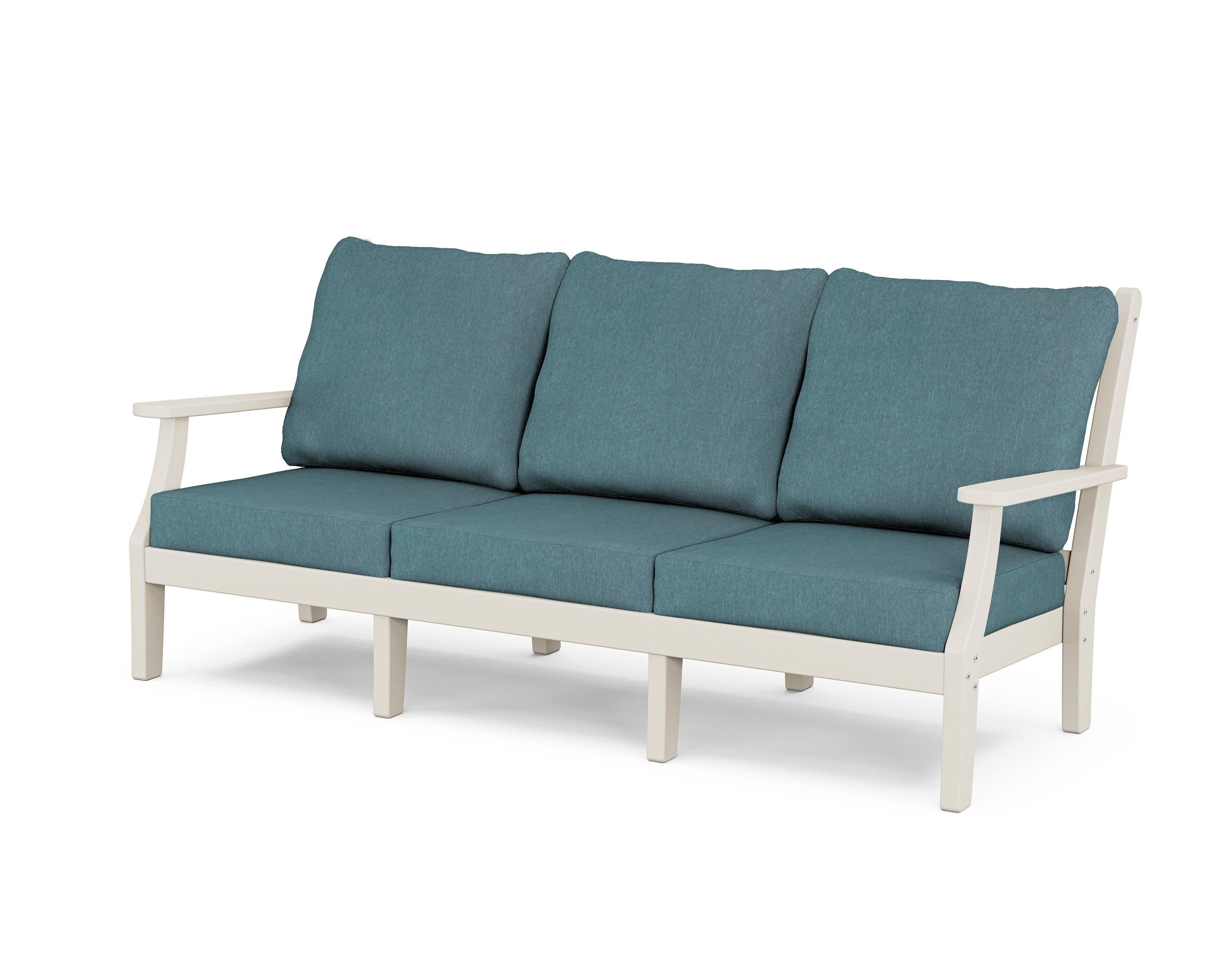 Wovendale Deep Seating Sofa in Sand / Ocean Teal