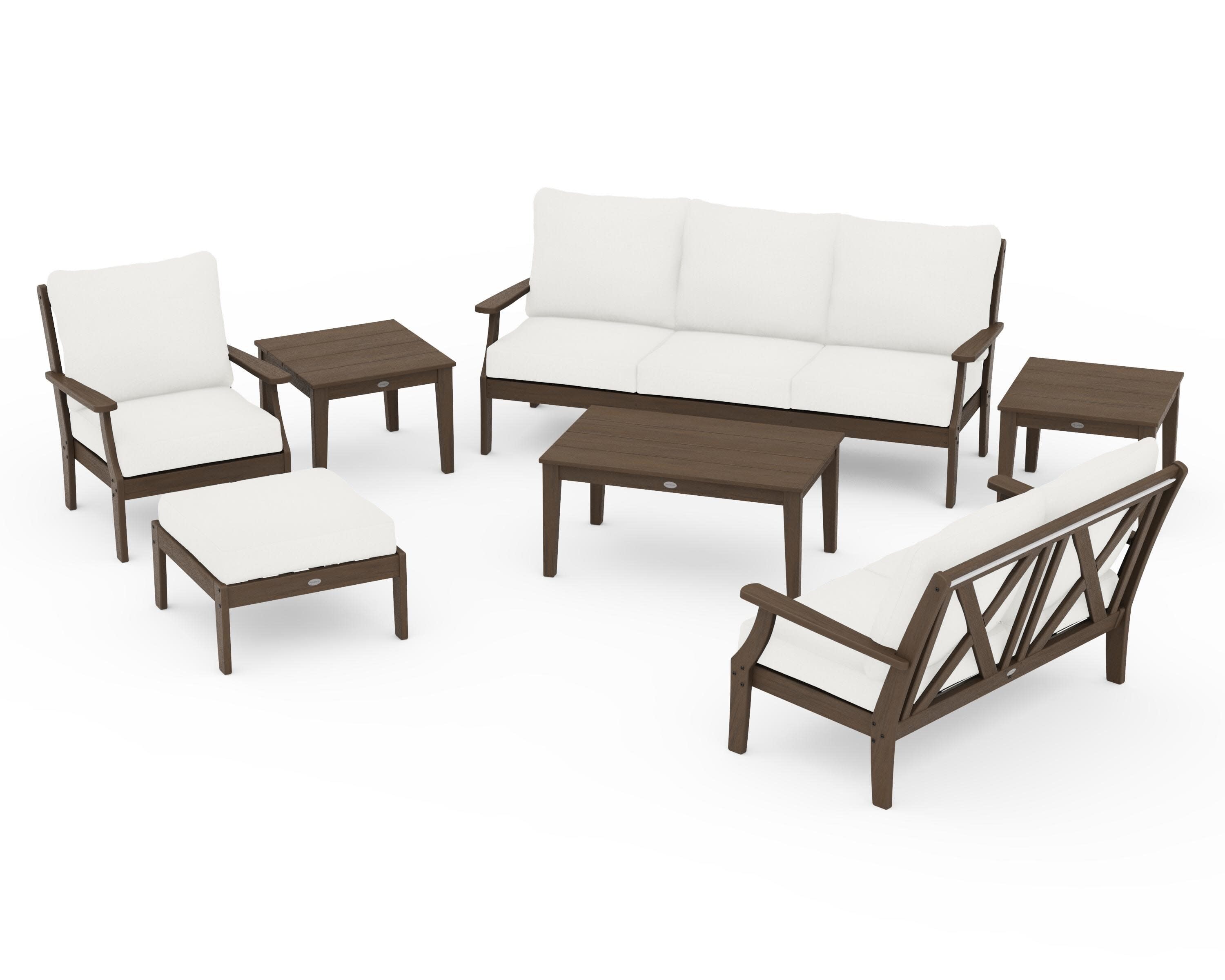 Braxton 7-Piece Deep Seating Set in Kona / Natural Linen
