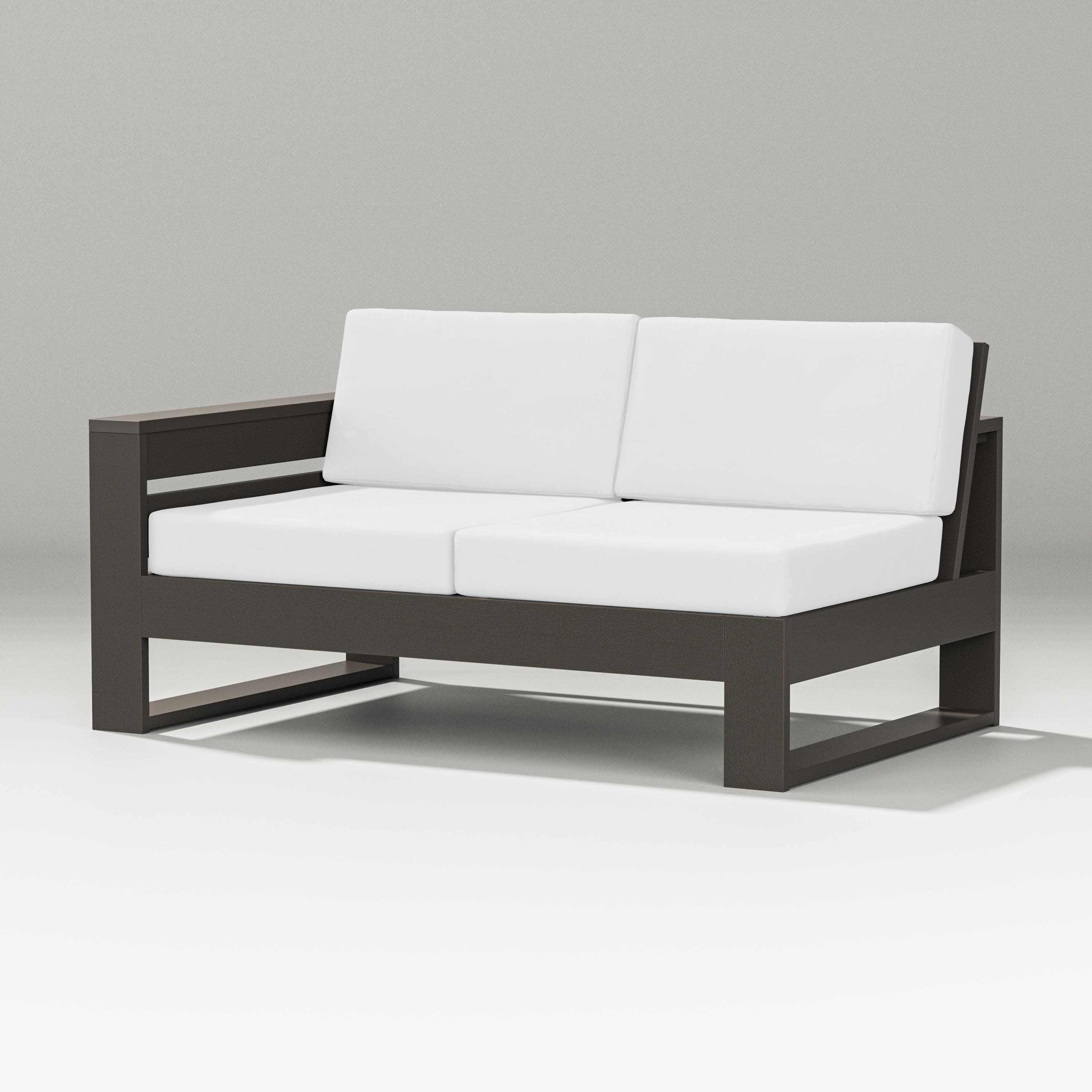 Latitude Modular Left Arm Loveseat in Vintage Coffee / Natural