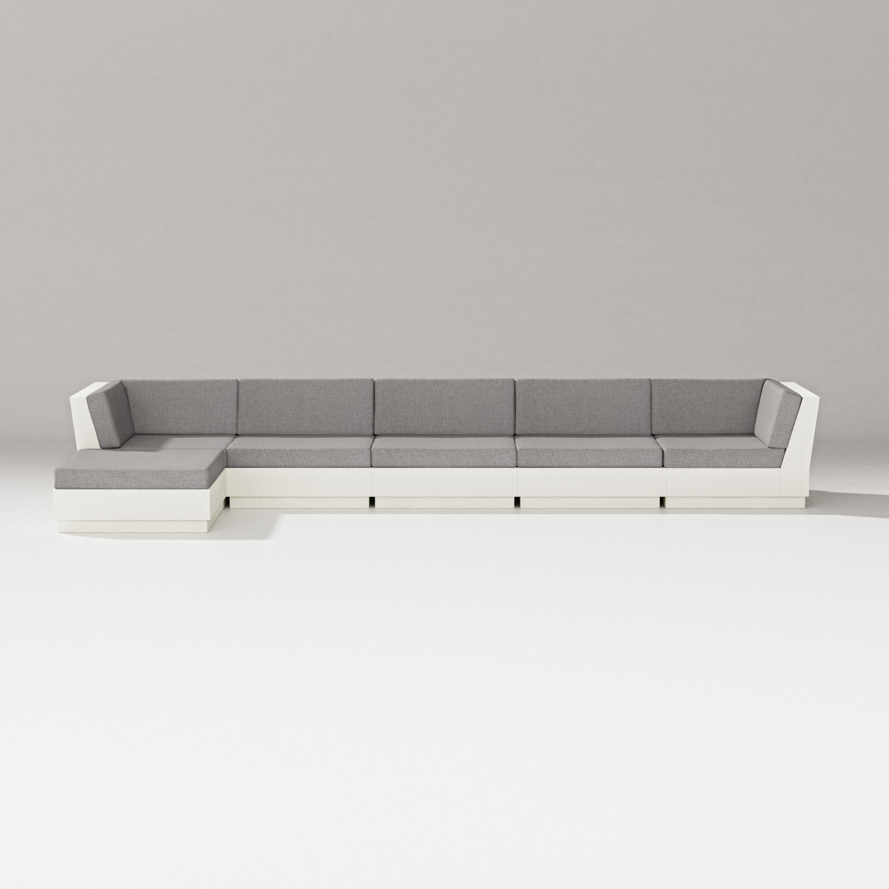 Elevate 6-Piece Chaise Sectional in Vintage White / Grey Mist