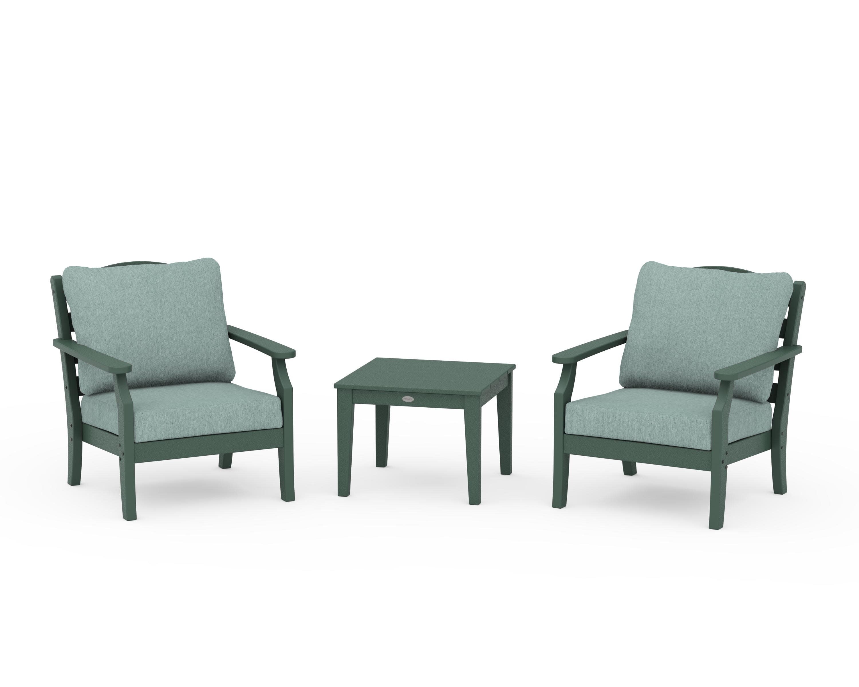 Savannah 3-Piece Deep Seating Set in Green / Glacier Spa