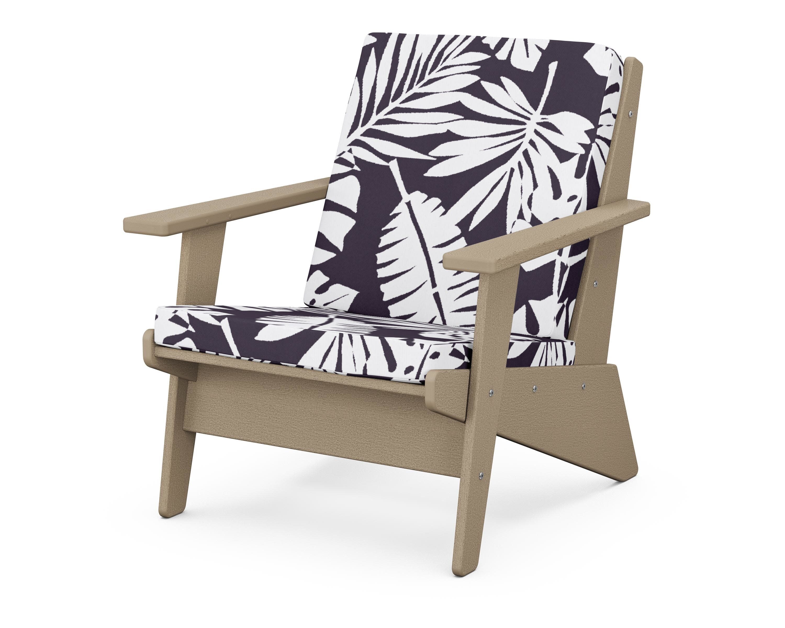 Riviera Modern Lounge Chair in Vintage Sahara / Leaf Navy