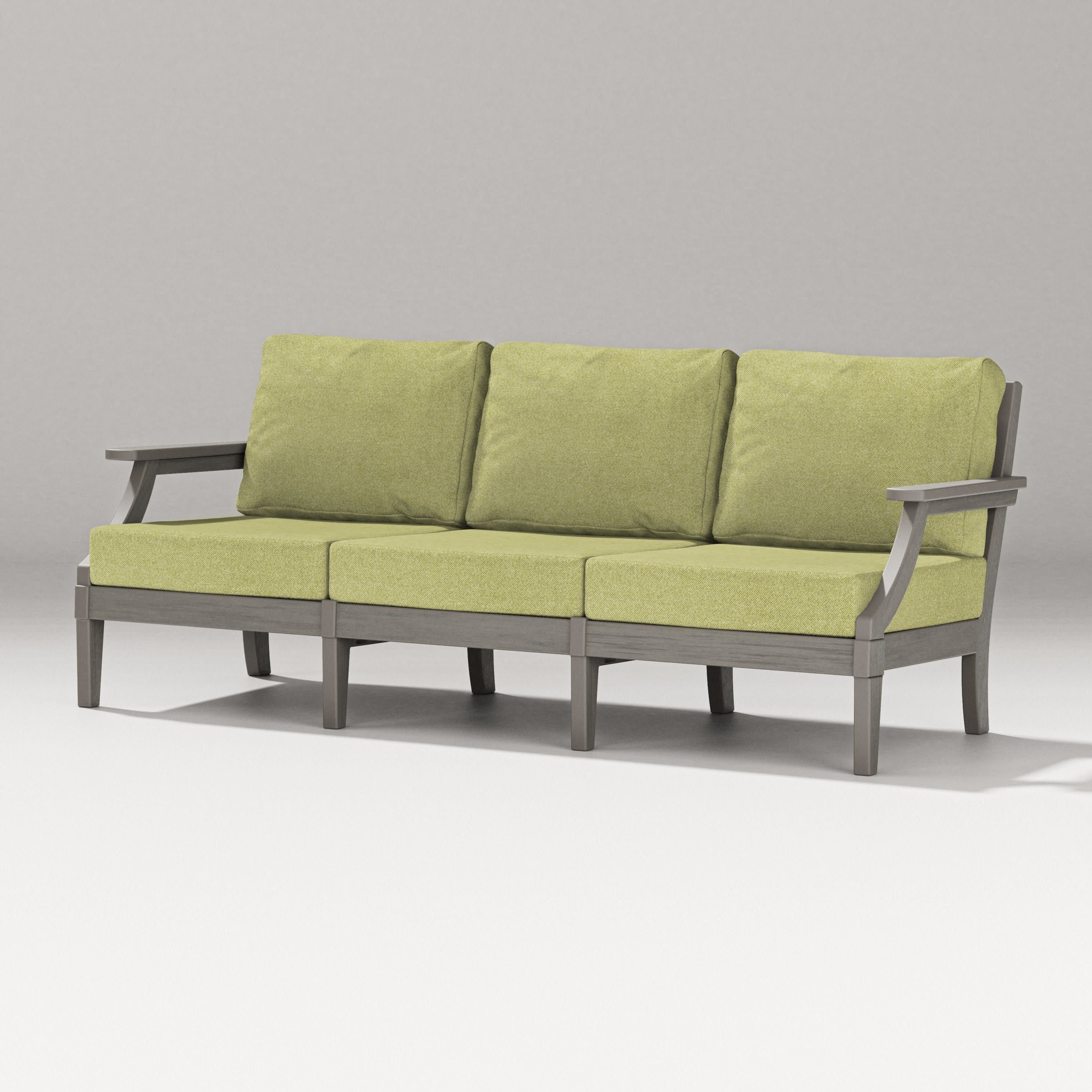 Estate Sofa in Driftwood / Chartreuse Boucle