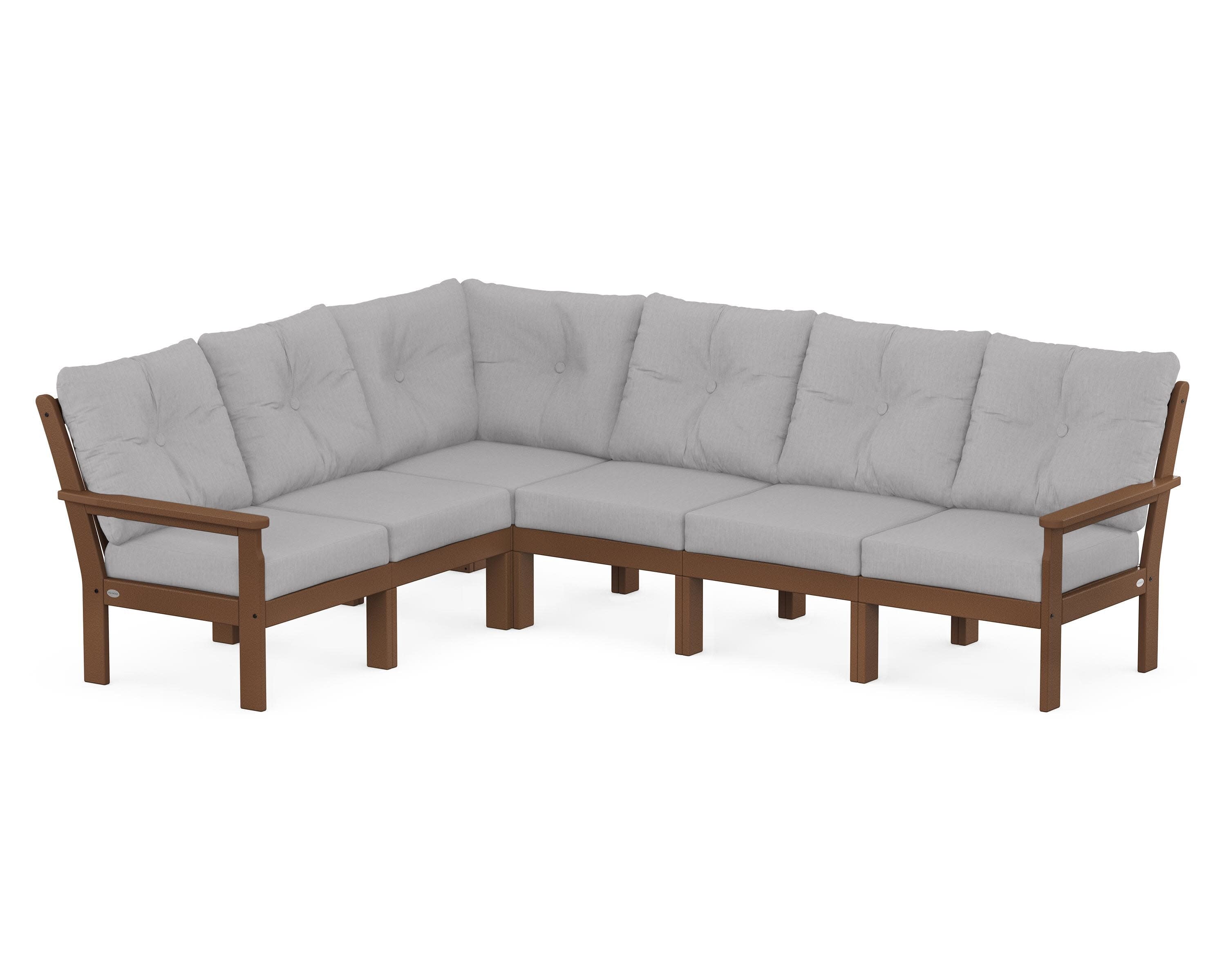 Vineyard 6-Piece Sectional in Teak / Granite
