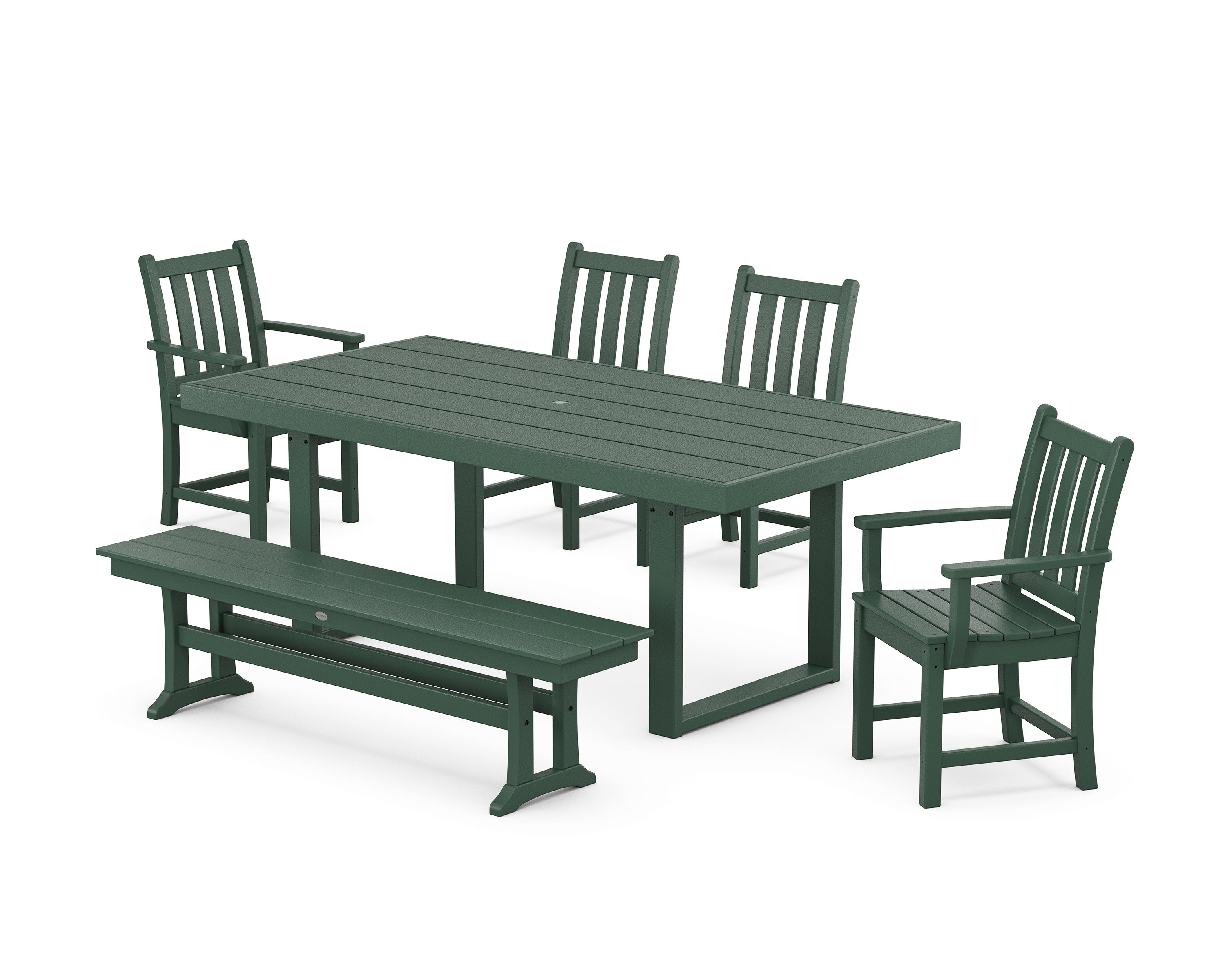 Traditional Garden 6-Piece Dining Set in Green