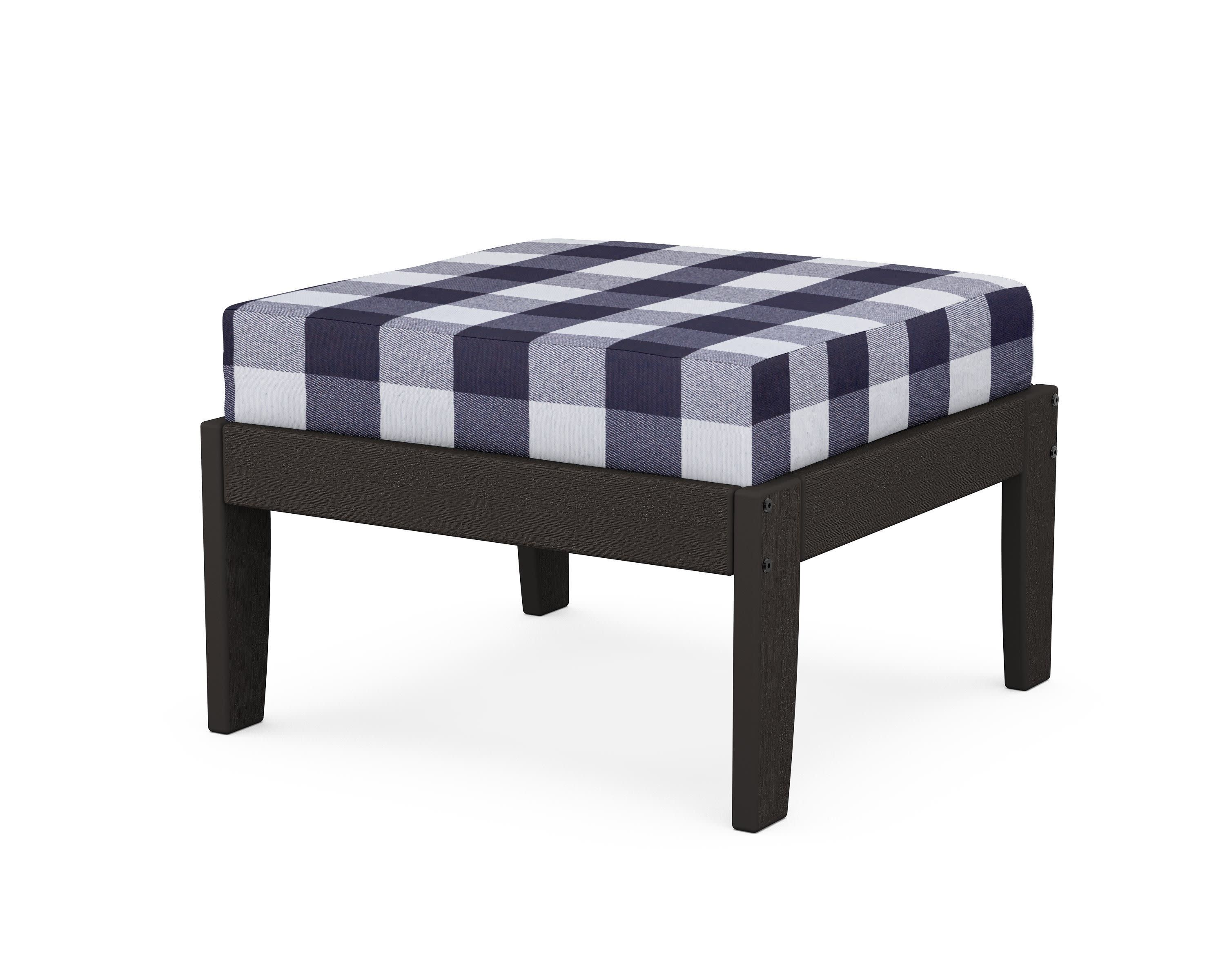Modular Ottoman - Classic in Vintage Coffee / Buffalo Plaid Navy