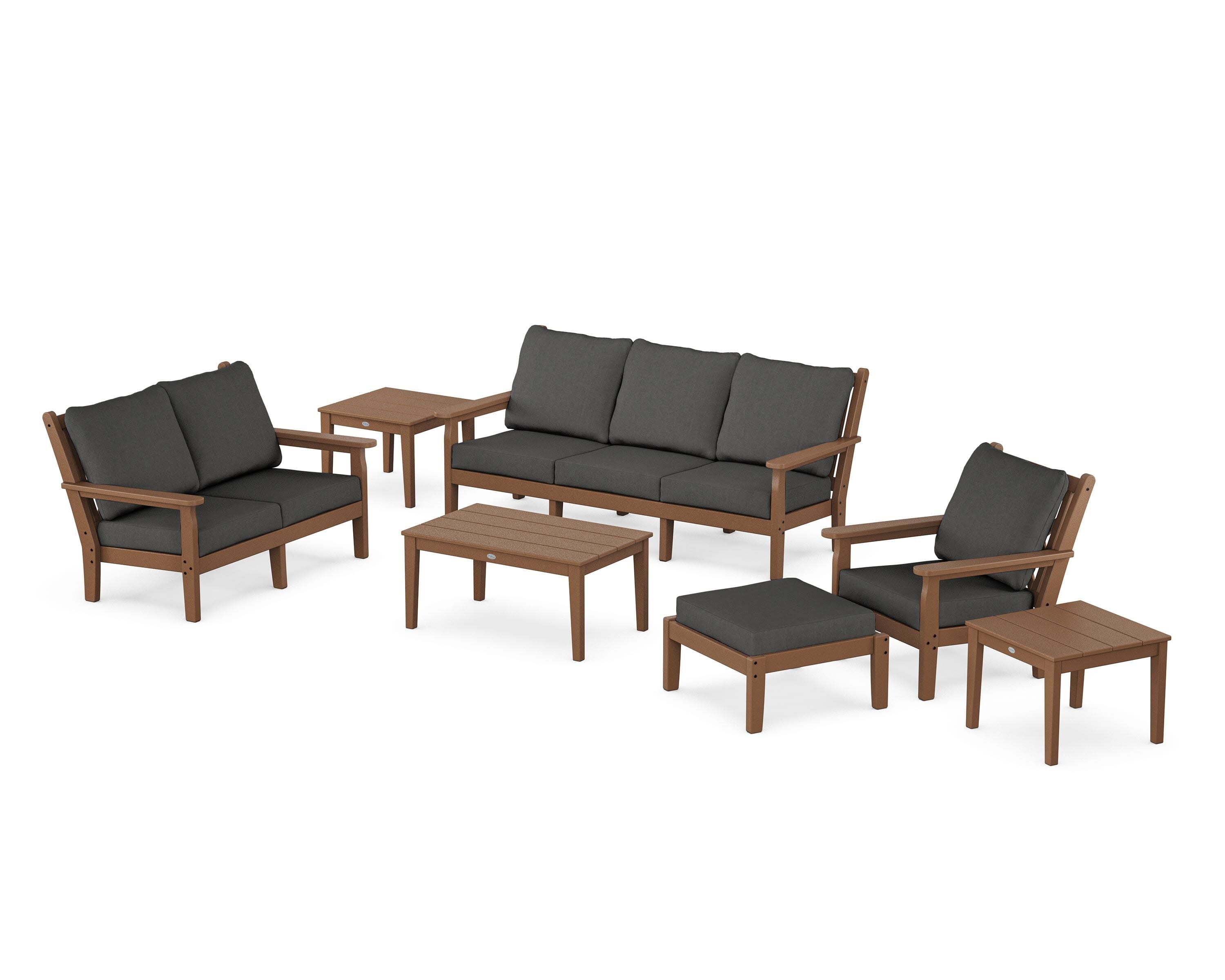 Chippendale 7-Piece Deep Seating Set in Teak / Spectrum Carbon