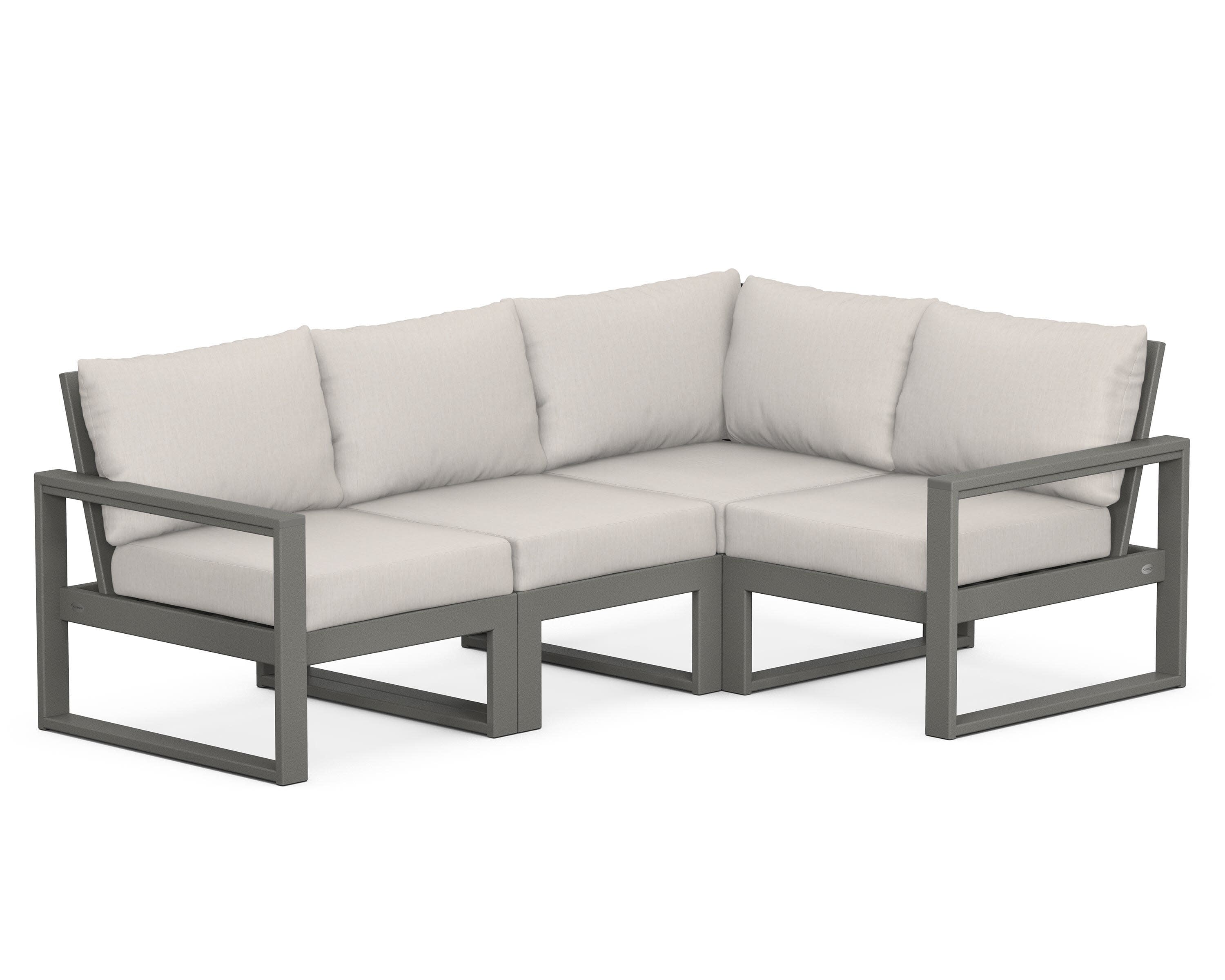 EDGE 4-Piece Modular Deep Seating Set in Slate Grey / Cast Ash