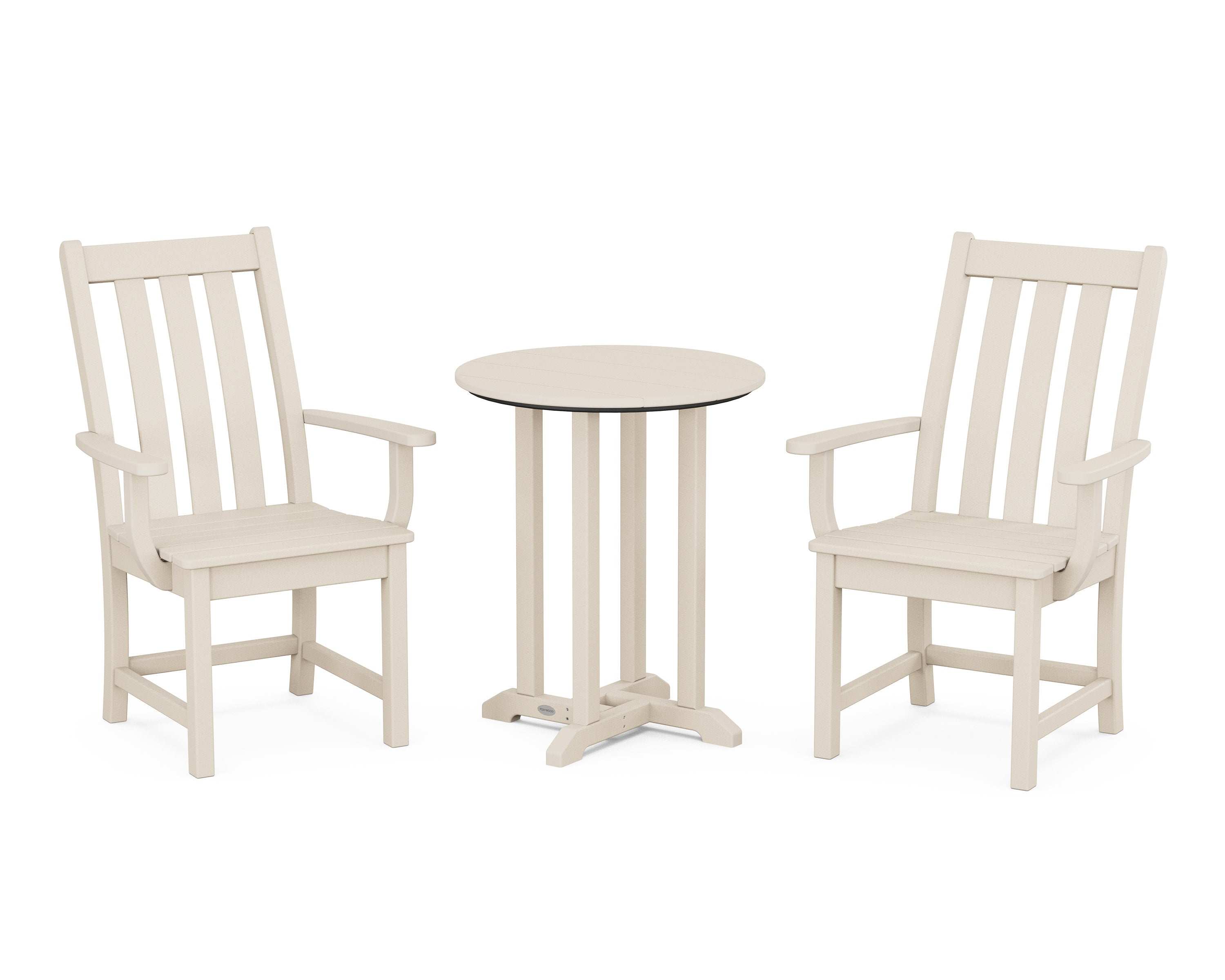 Vineyard 3-Piece Round Bistro Dining Set in Sand