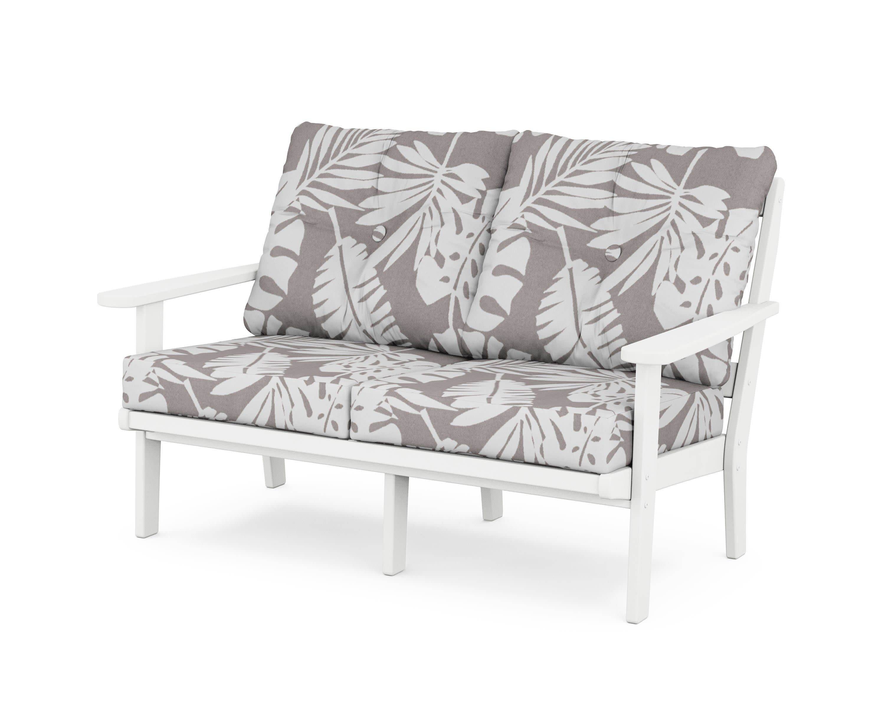 Mission Deep SeatingLoveseat in White / Leaf Grey Mist