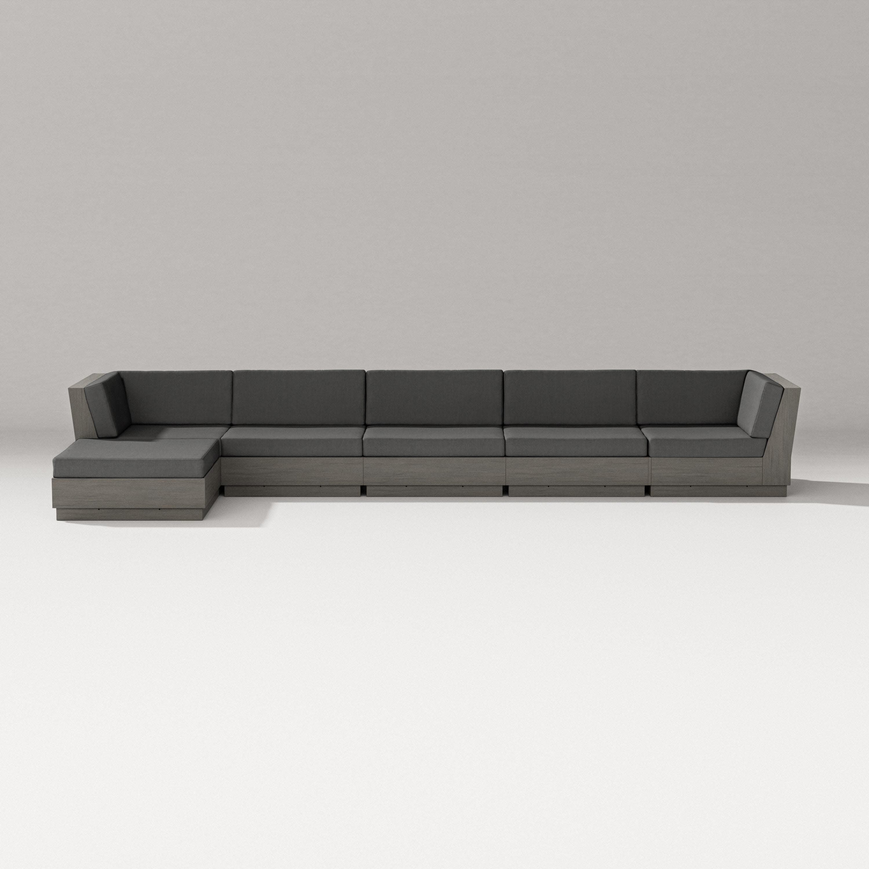 Elevate 6-Piece Chaise Sectional in Driftwood / Spectrum Carbon